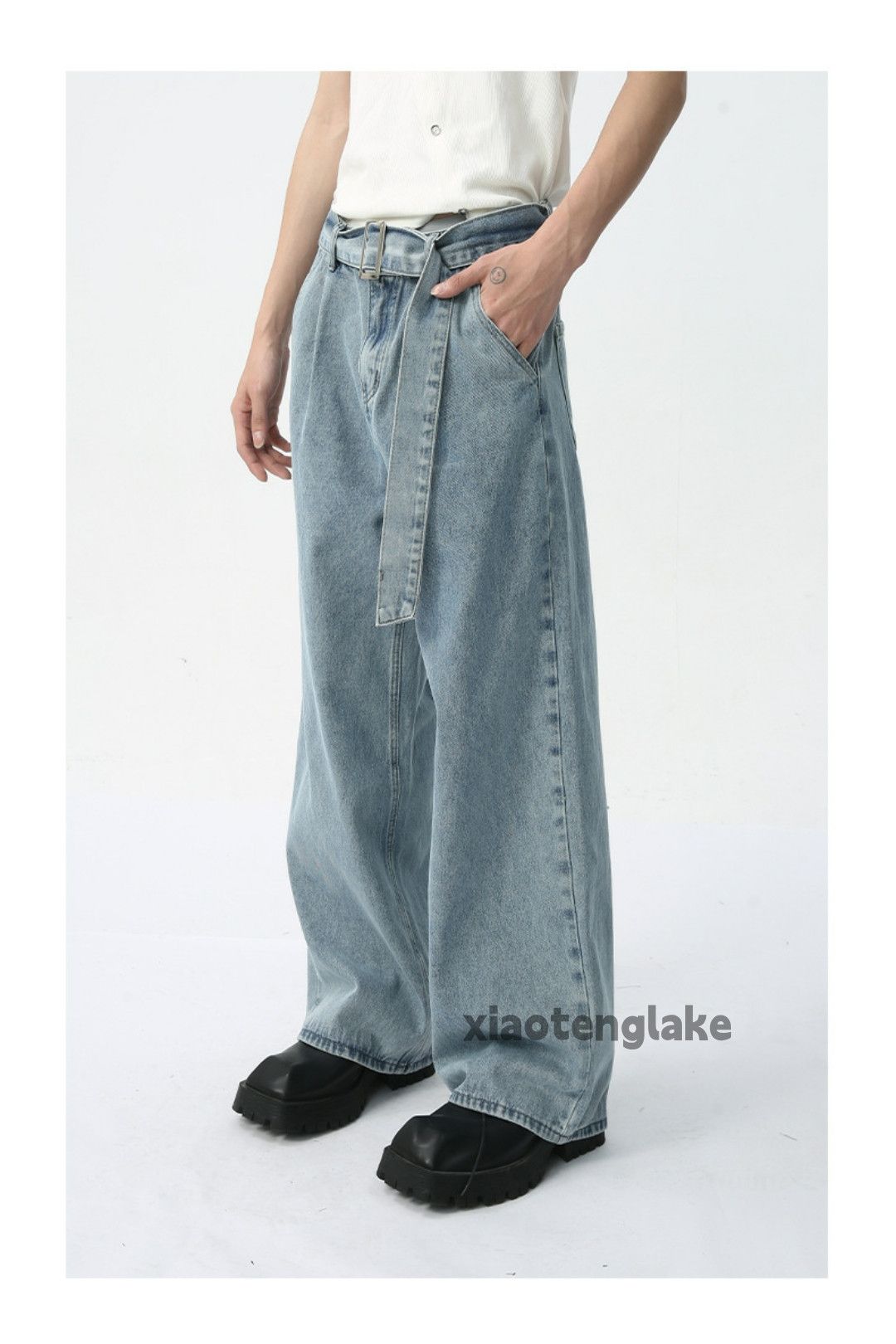 Jean × Vintage washed faded loose baggy skate hiphop yuppie jeans Size US 30 / EU 46 - 7 Thumbnail