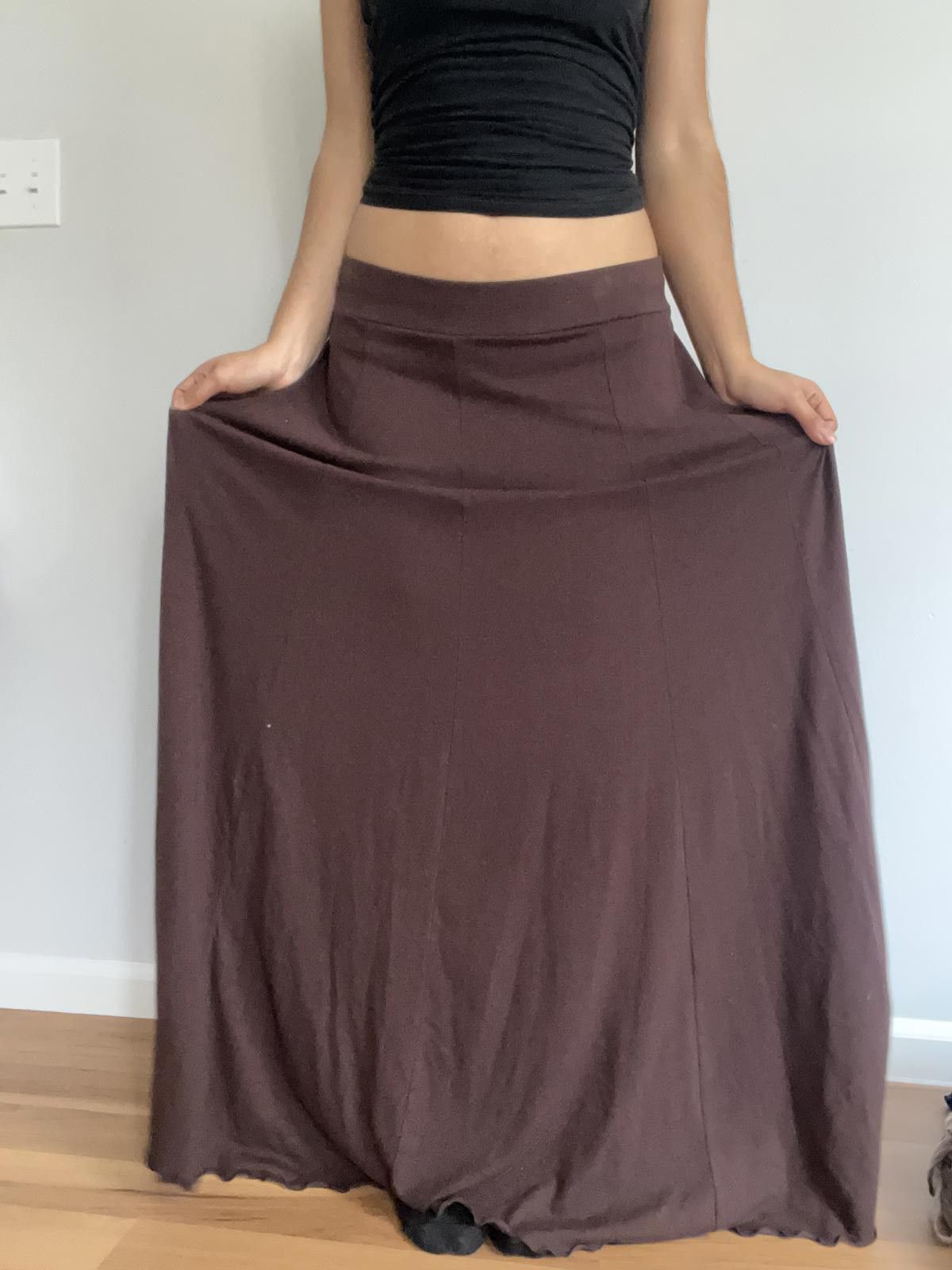 Cartoon Network Women’s low rise brown flowy long skirt Size 32" / US 10 / IT 46 - 5 Thumbnail