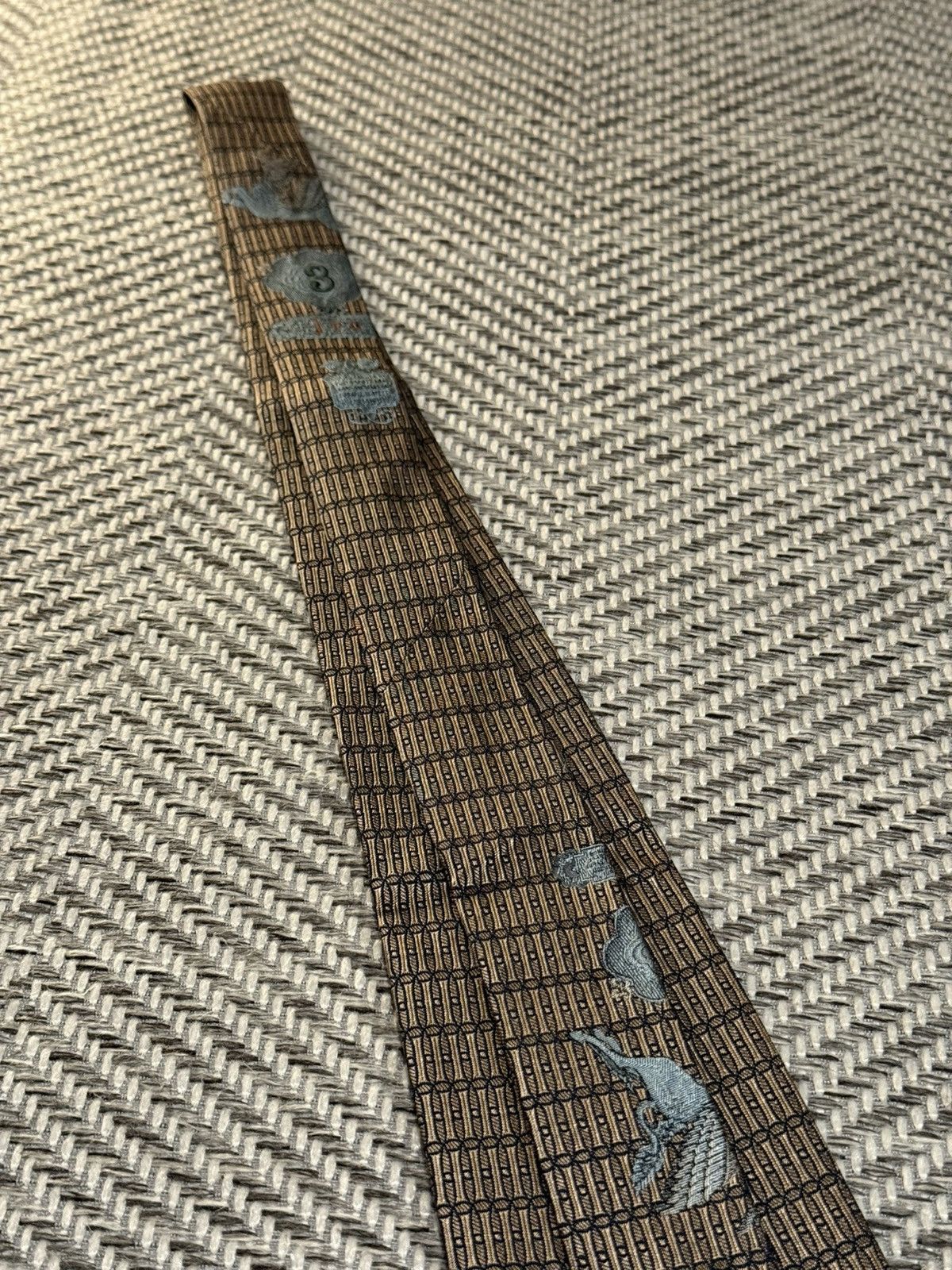 Jean Paul Gaultier Jean Paul Gaultier Vintage Checked Pegasus Crest Tie Size ONE SIZE - 7 Thumbnail