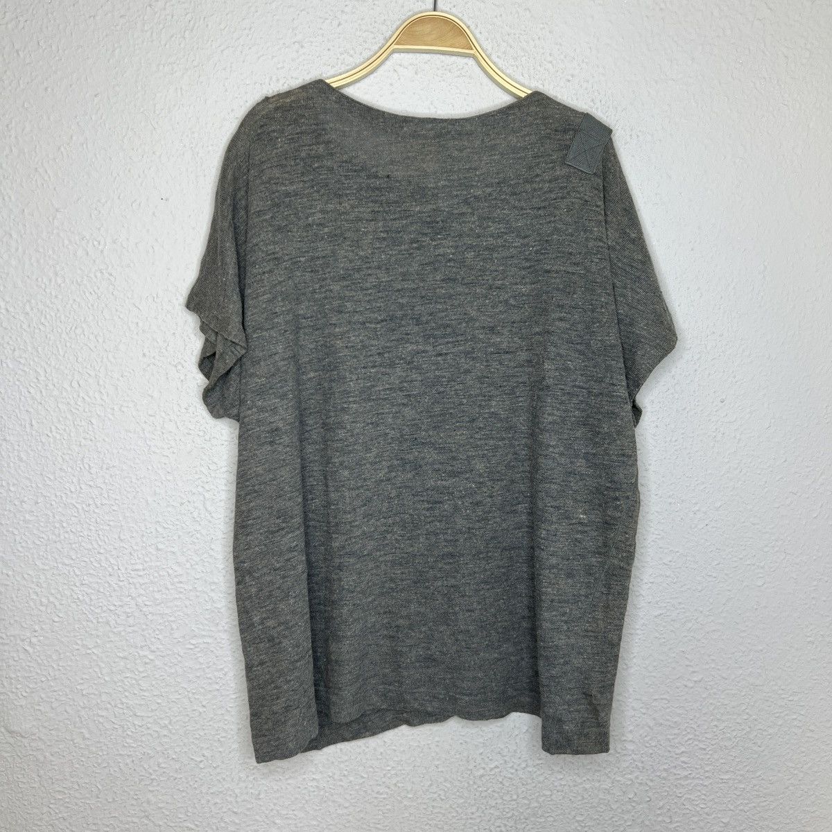 Designer × Issey Miyake Vintage Issey Miyake Tshirt Tee Top Designer Linen Grey 80s Size US M / EU 48-50 / 2 - 6 Thumbnail