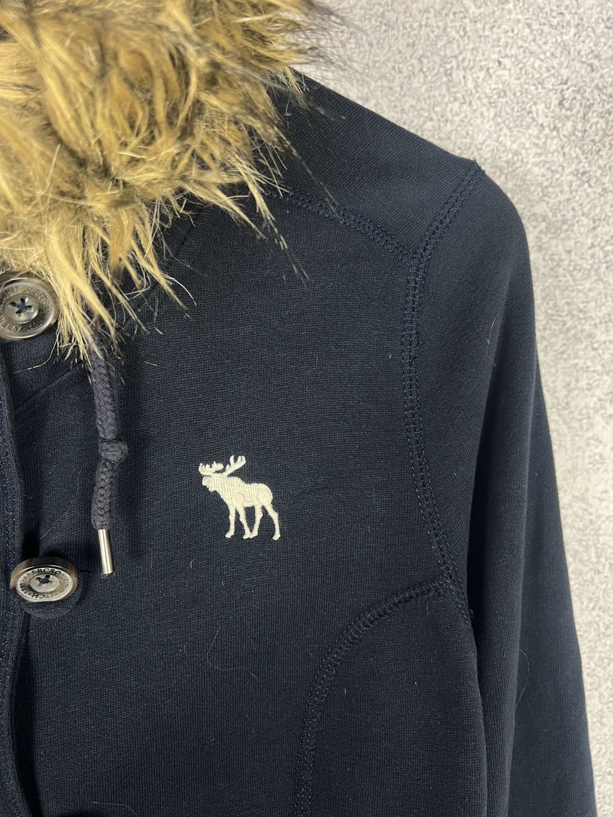 Abercrombie & Fitch Vintage Abercrombie Fitch New York Y2K Fur Hoodie Size L / US 10 / IT 46 - 3 Thumbnail