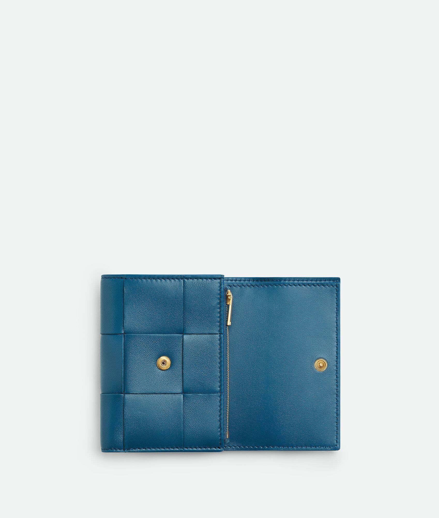Bottega Veneta o1n1vont0425 Size: OS / Cassette Tri-Fold Zip Wallet in Blue Size ONE SIZE - 4 Thumbnail