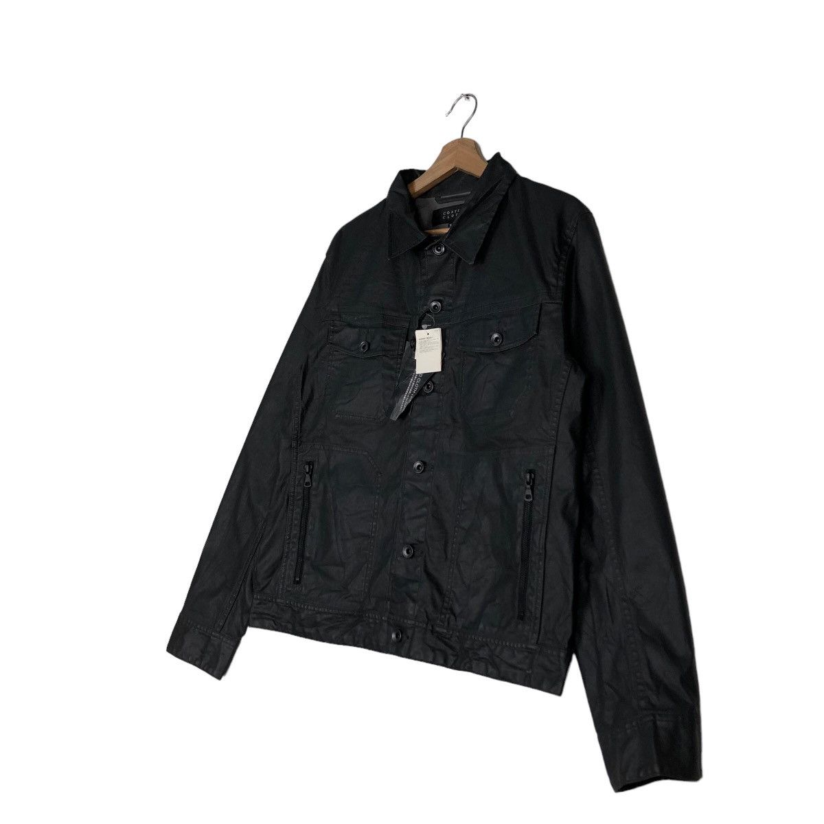 Japanese Brand 🔥Vtg Coated Cloth Biker Jacket Cropped Uniqlo Issey Miyake Size US XL / EU 56 / 4 - 2 Thumbnail