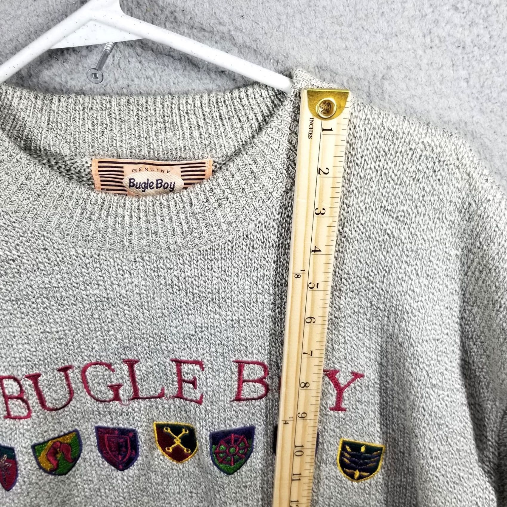 Bugle Boy Bugle Boy Sweater Mens M Gray Acrylic Polyester Pullover Crewneck Logo Size US M / EU 48-50 / 2 - 5 Thumbnail