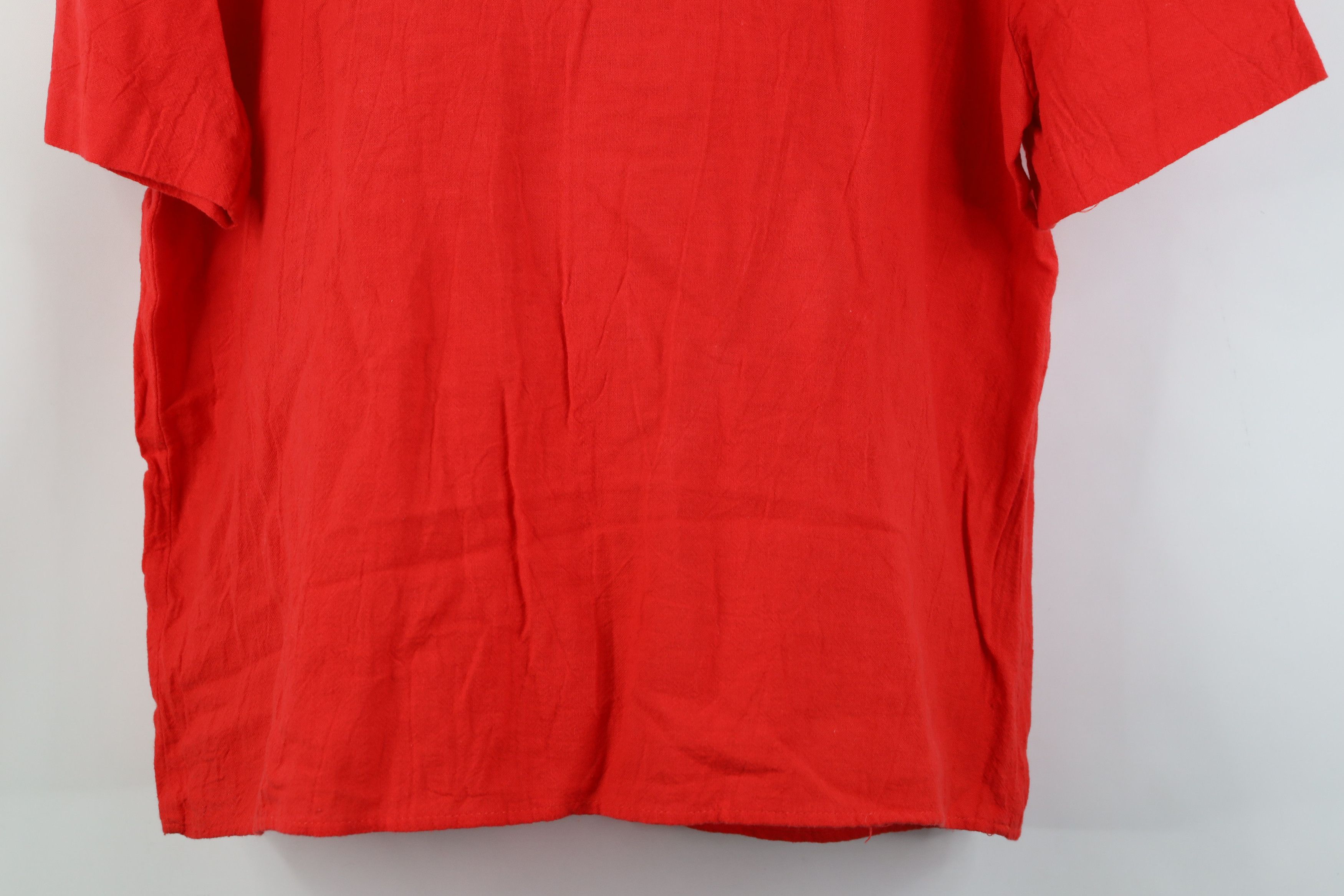 Vintage Vintage 90s Streetwear Cotton Abstract Sun Shirt Red USA Size L / US 10 / IT 46 - 14 Thumbnail
