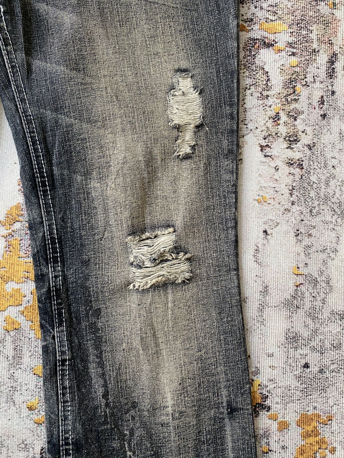 Japanese Brand Black Baccara Distressed Claws Mark Design Flare Denim Size US 32 / EU 48 - 9 Thumbnail