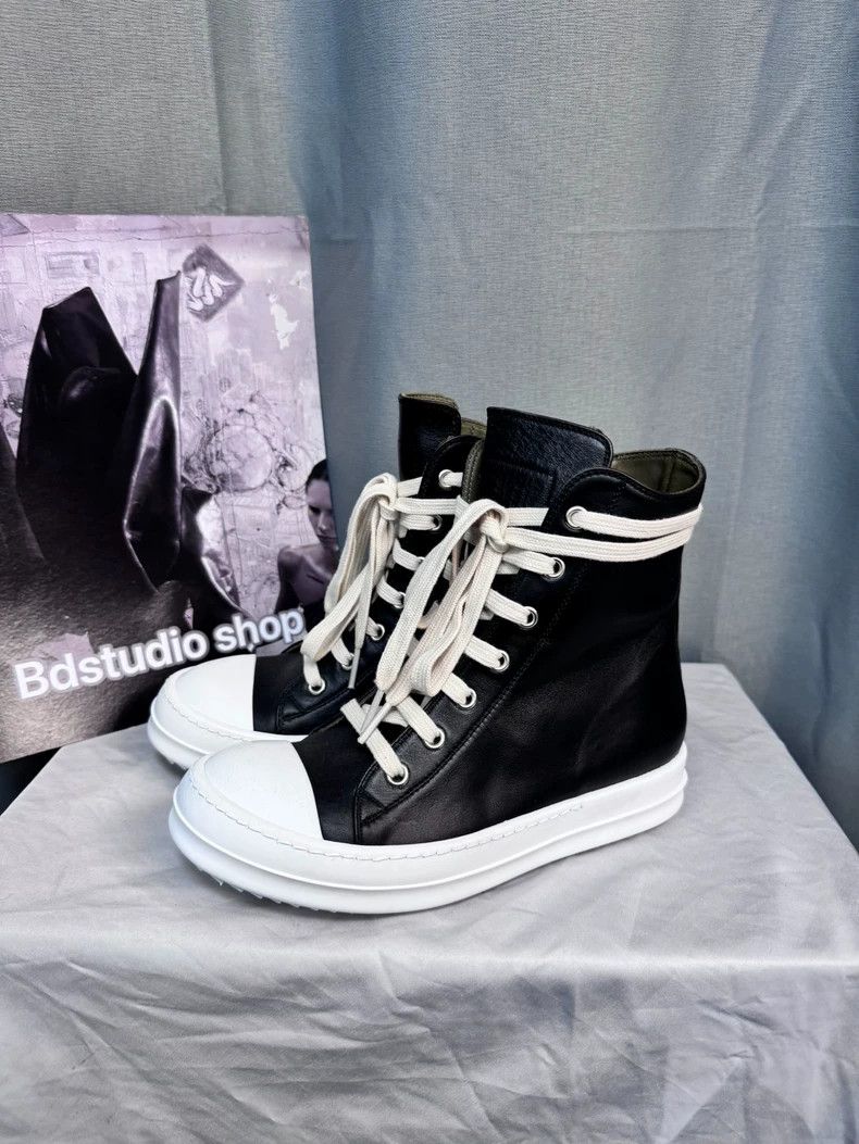 Rick Owens Rick Owens Black and white high-top sneakers Size US 5.5 / IT 35.5 - 3 Thumbnail