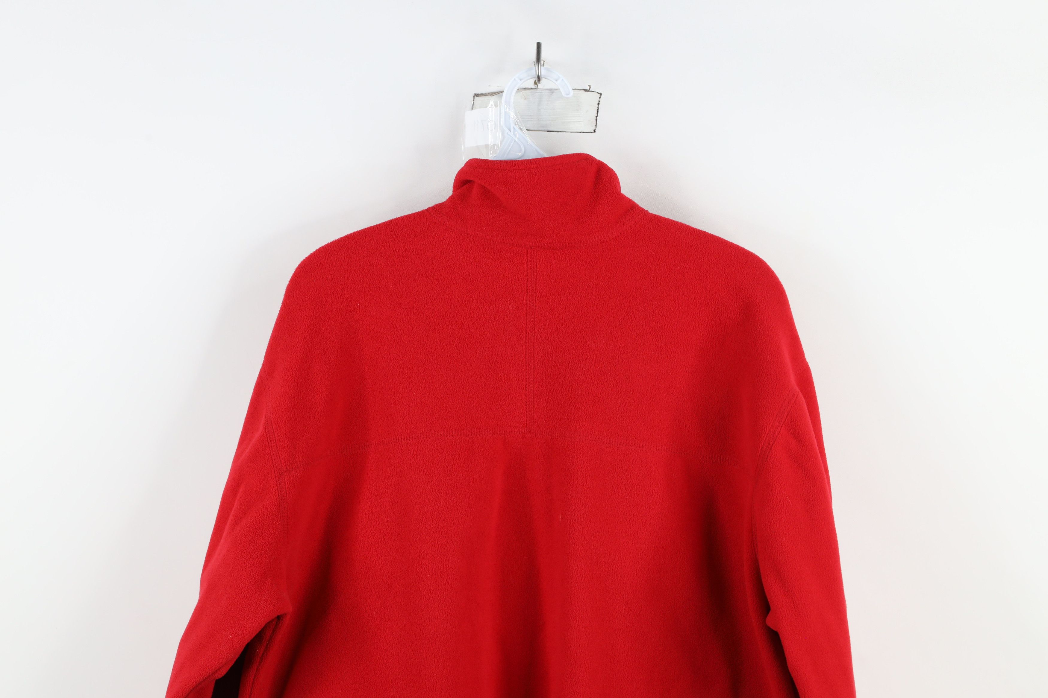 Lands' End × Vintage Vintage 90s Lands End Faded Blank Full Zip Fleece Jacket Red Size US M / EU 48-50 / 2 - 14 Thumbnail