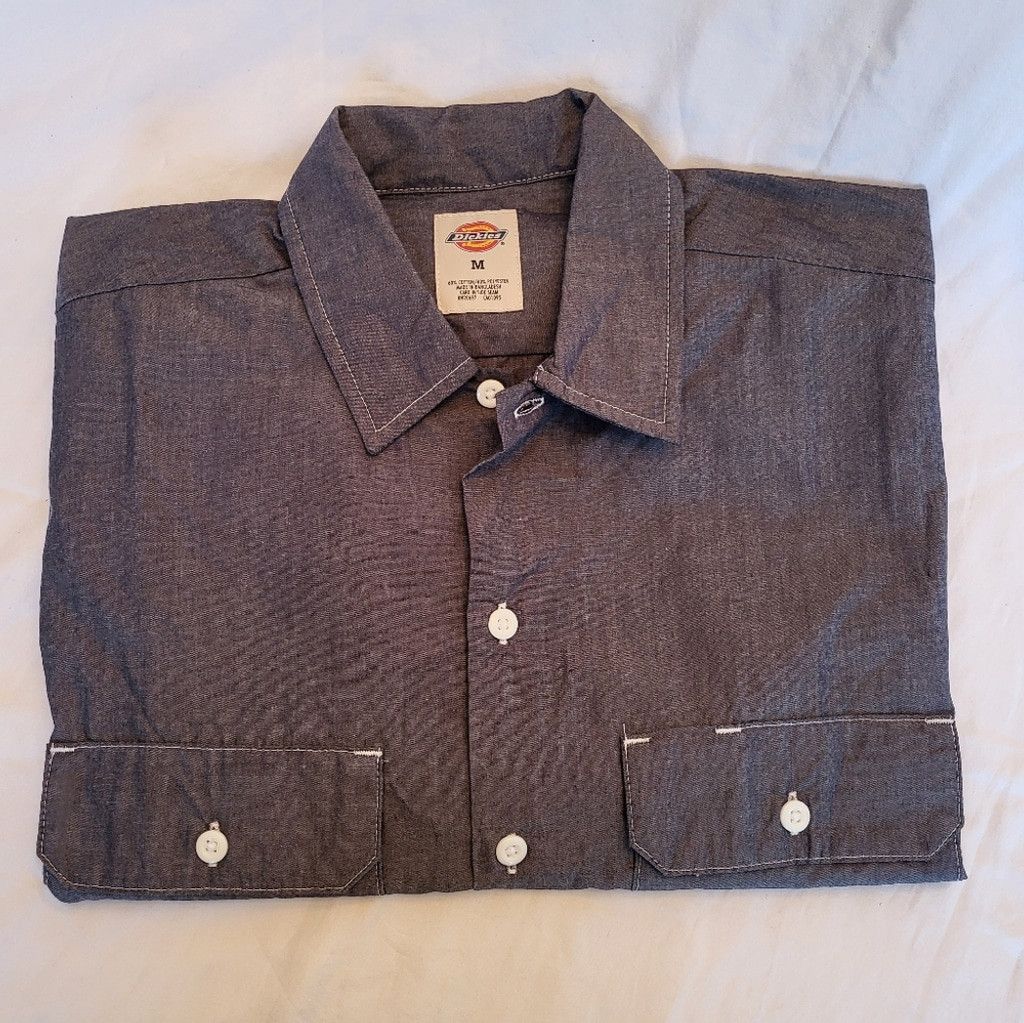 Dickies NWOT Dickies Navy Chambray Button-Up Short Sleeve Shirt, Med Size US M / EU 48-50 / 2 - 1 Thumbnail