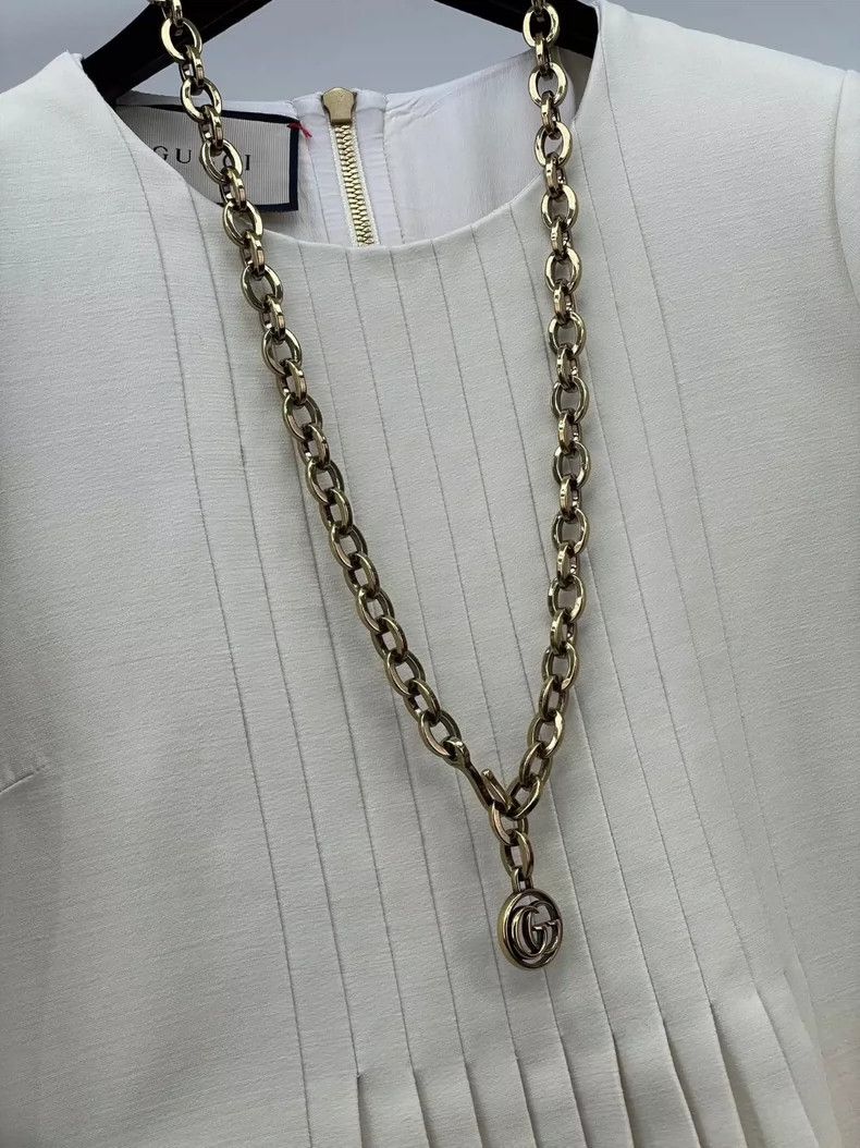 Gucci Gucci Double G waist chain organ pleated dress 2504-Nextarr Size XS / US 0-2 / IT 36-38 - 4 Thumbnail