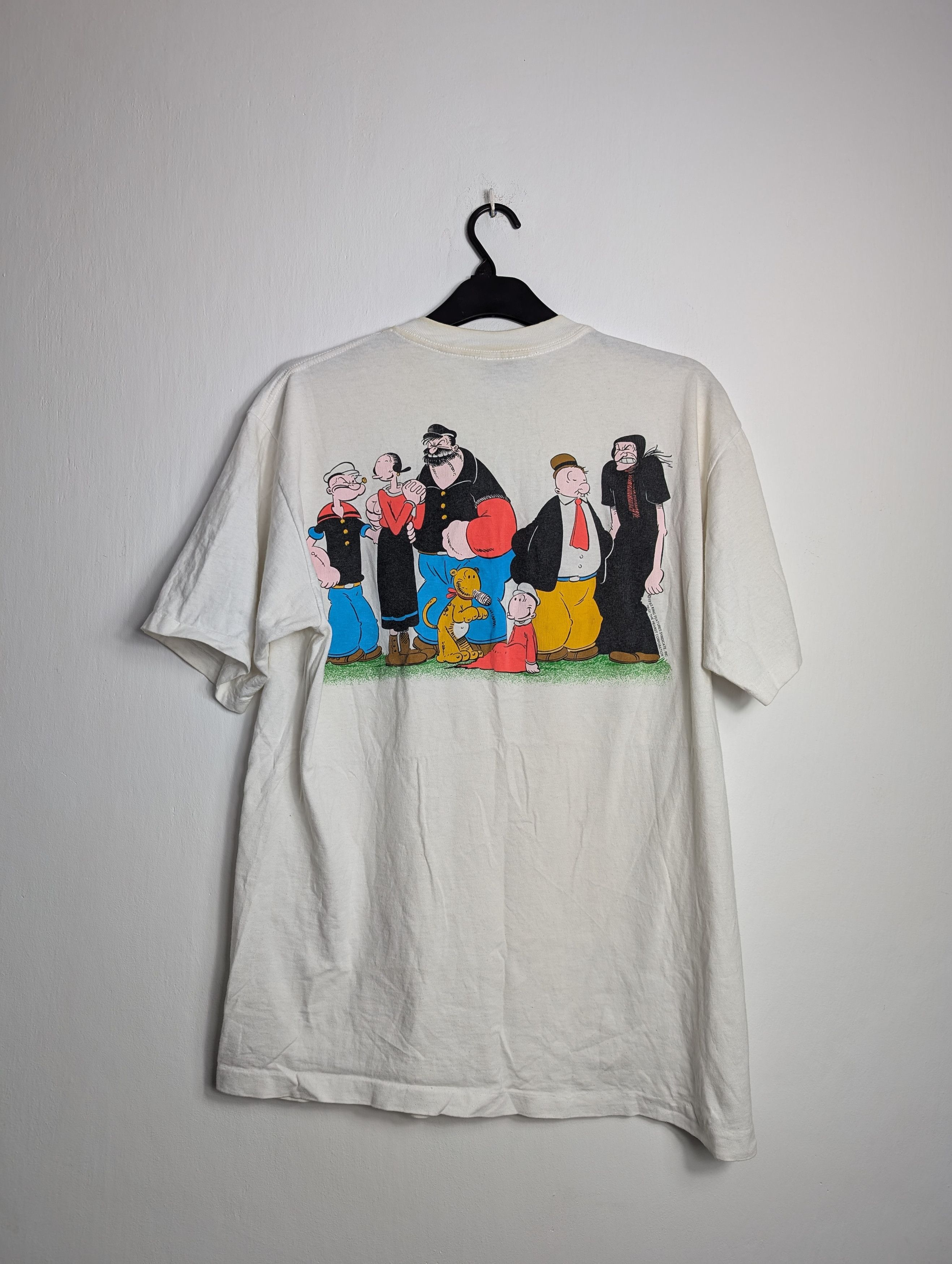 Vintage 1993 Vintage Popeye T-Shirt Single Stitch Made in USA Size US XL / EU 56 / 4 - 1 Thumbnail
