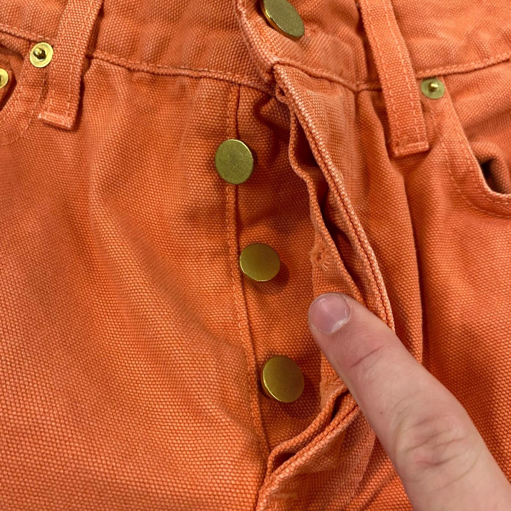 Sid Mashburn Sid Mashburn Jeans Mens 32x30 Straight Orange Button Fly Pants USA MADE 30x28.5* Denim Cotton 5-Pocket Regular Classic USA Mens Jeans Size US 32 / EU 48 - 7 Thumbnail