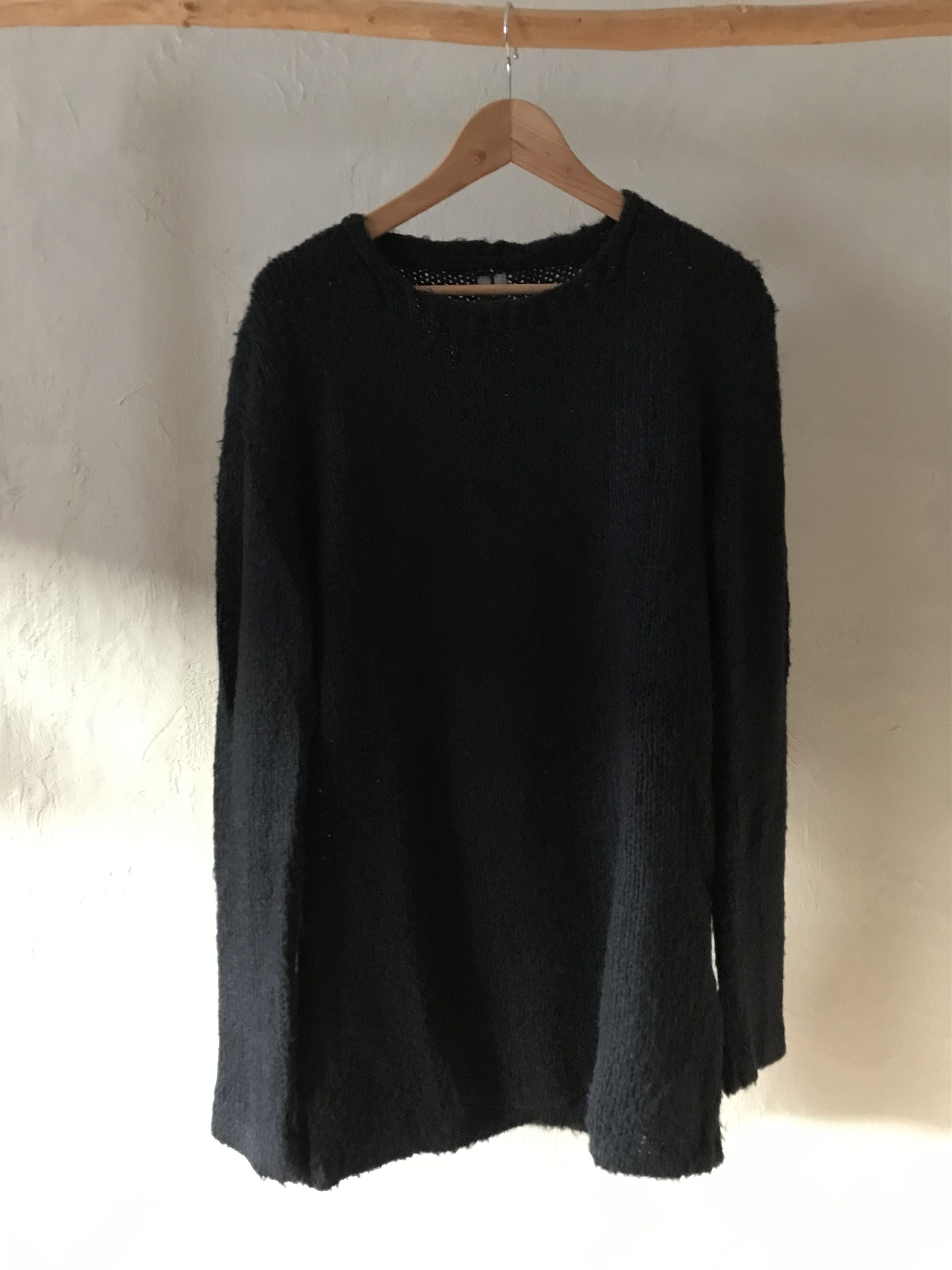 image of Fw15 Rick Owens Sphinx Heavy Knit Silk Sweater, Dark Blue in Passport, Men's (Size XL)