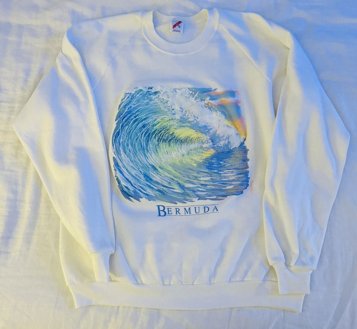 Art Comes First × Jerzees Vintage 1989 Bermuda Wave Art Sweatshirt Size US XL / EU 56 / 4 - 1 Thumbnail