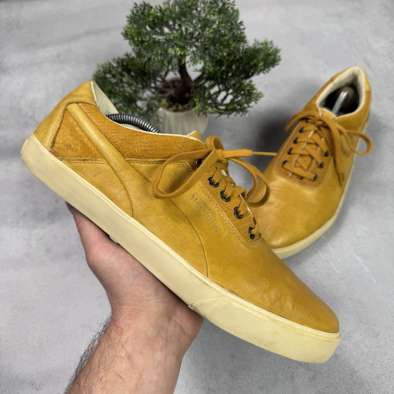 Puma Vintage Puma x Alexander McQueen Low Top Leather Shoes Size US 12 / EU 45 - 1 Thumbnail