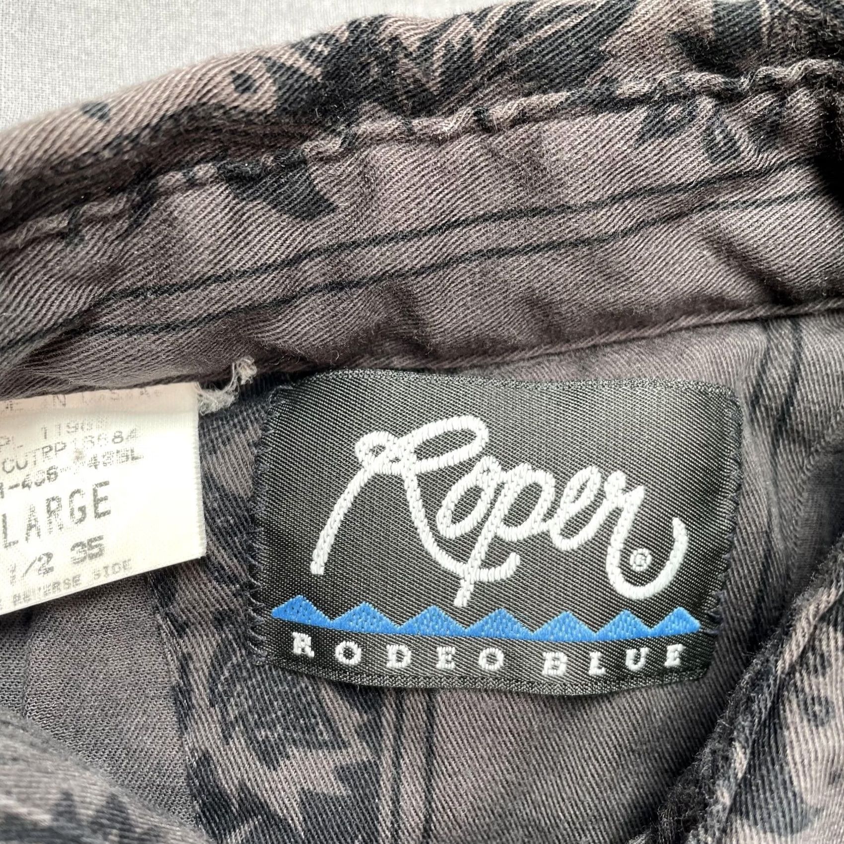 Roper Roper Rodeo Blue Shirt Mens Large Gray Western Stripe Long Sleeve Snap Size US L / EU 52-54 / 3 - 2 Thumbnail