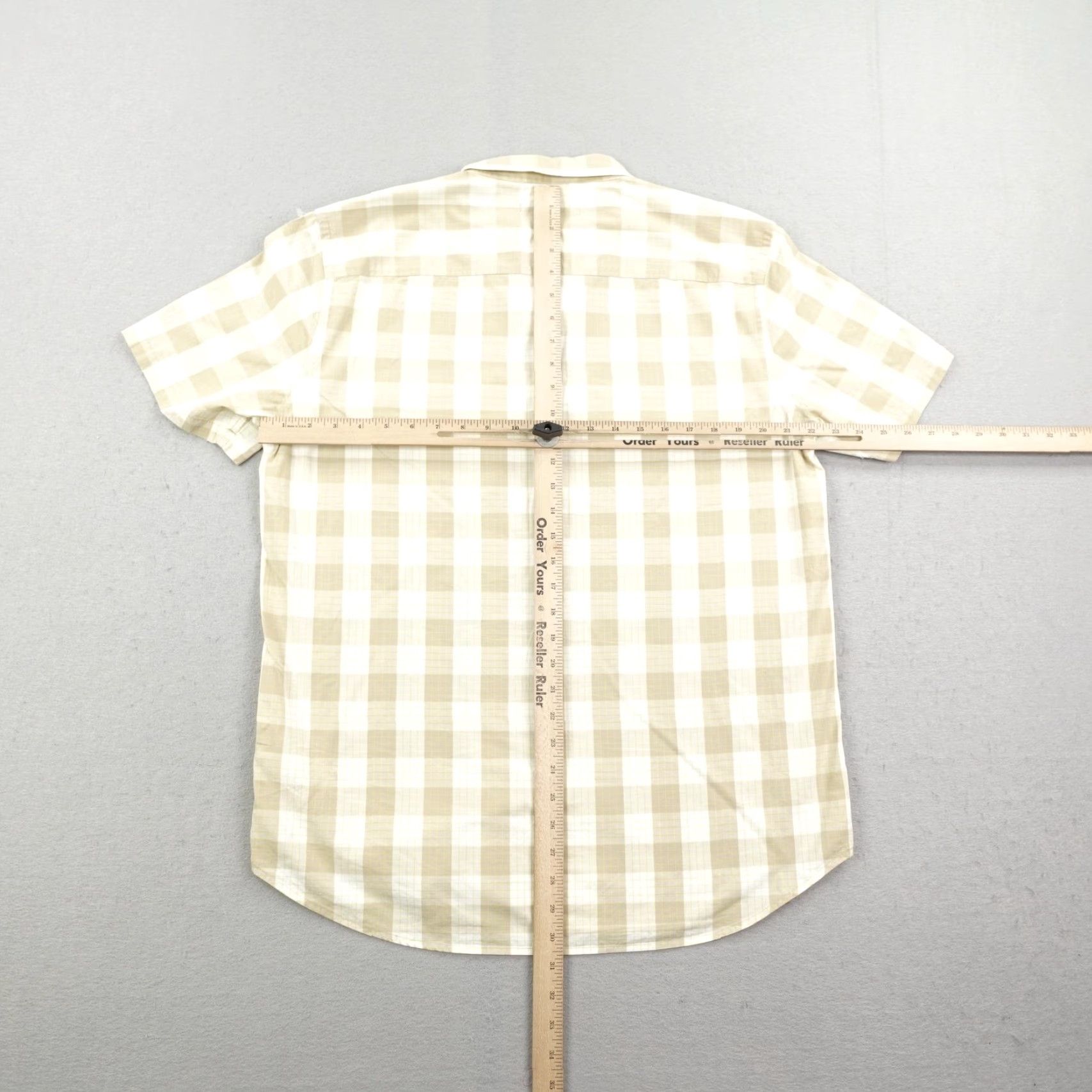 Outerknown Outerknown Shirt Mens Large Beige Plaid Button Down Short Sleeve Organic Cotton Size US L / EU 52-54 / 3 - 7 Thumbnail