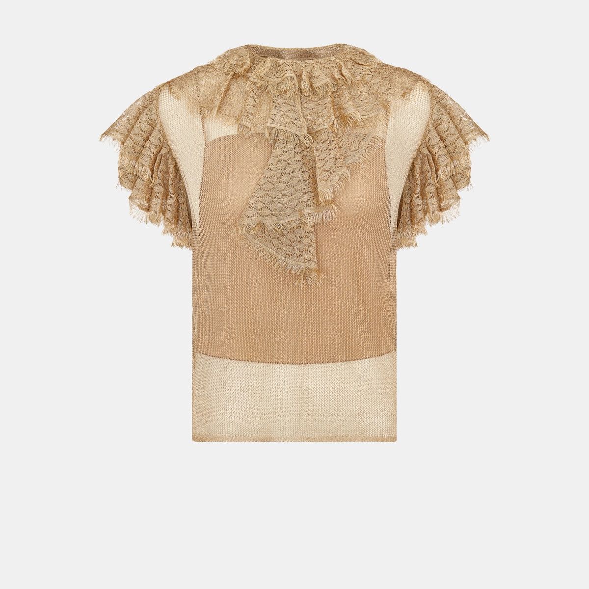 o1bcso1str0225 Frilled Top in Golden