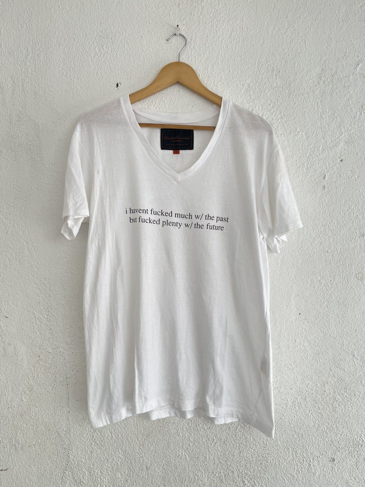image of Jun Takahashi x Undercover Patti Smith Quote V Neck in White, Men's (Size Large)