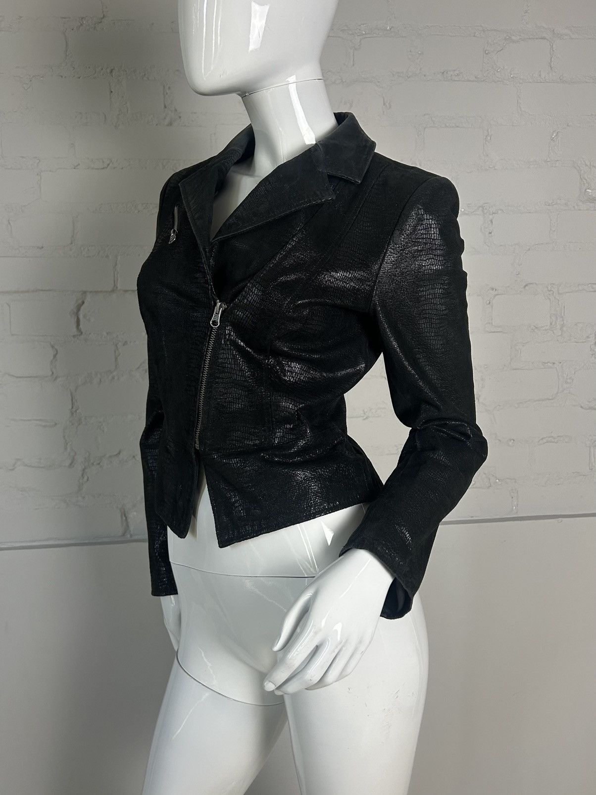 Vintage Leather asymmetric jacket Size S / US 4 / IT 40 - 2 Thumbnail