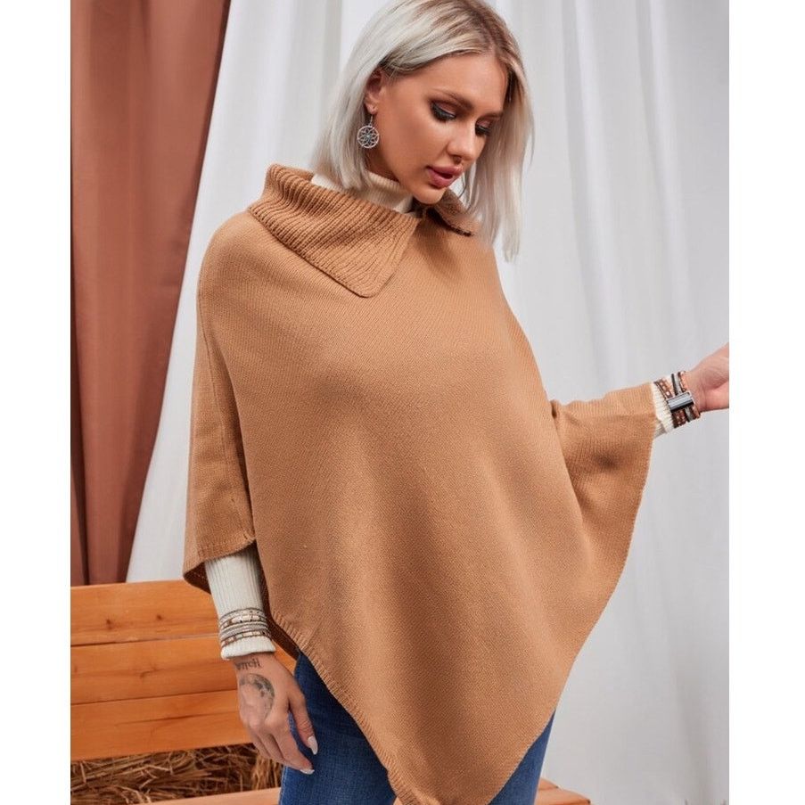 Shein SHEIN CAMEL COLOR SWEATER PONCHO Size L / US 10 / IT 46 - 1 Thumbnail