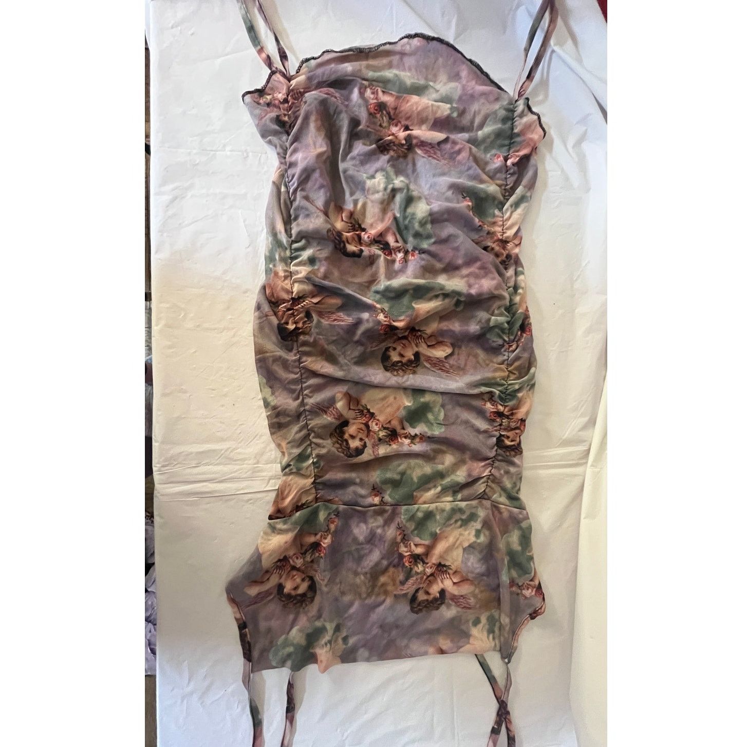 Other Prettylittlething Purple/Lilac Angel Print Bodycon Dress 6 Size M / US 6-8 / IT 42-44 - 2 Thumbnail