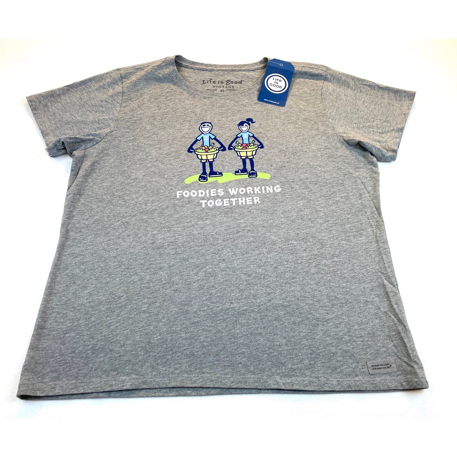 Life is Good Life is Good T-Shirt Gray Foodies Working Together XL NWT Size XL / US 12-14 / IT 48-50 - 1 Thumbnail