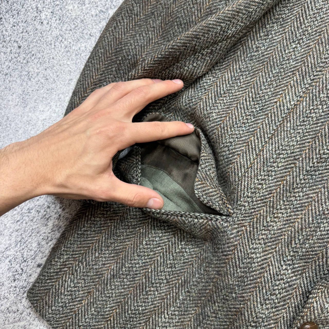Harris Tweed Harris Tweed Blazer Handwoven 80s Scottish Wool Herringbone Size 42R - 8 Thumbnail