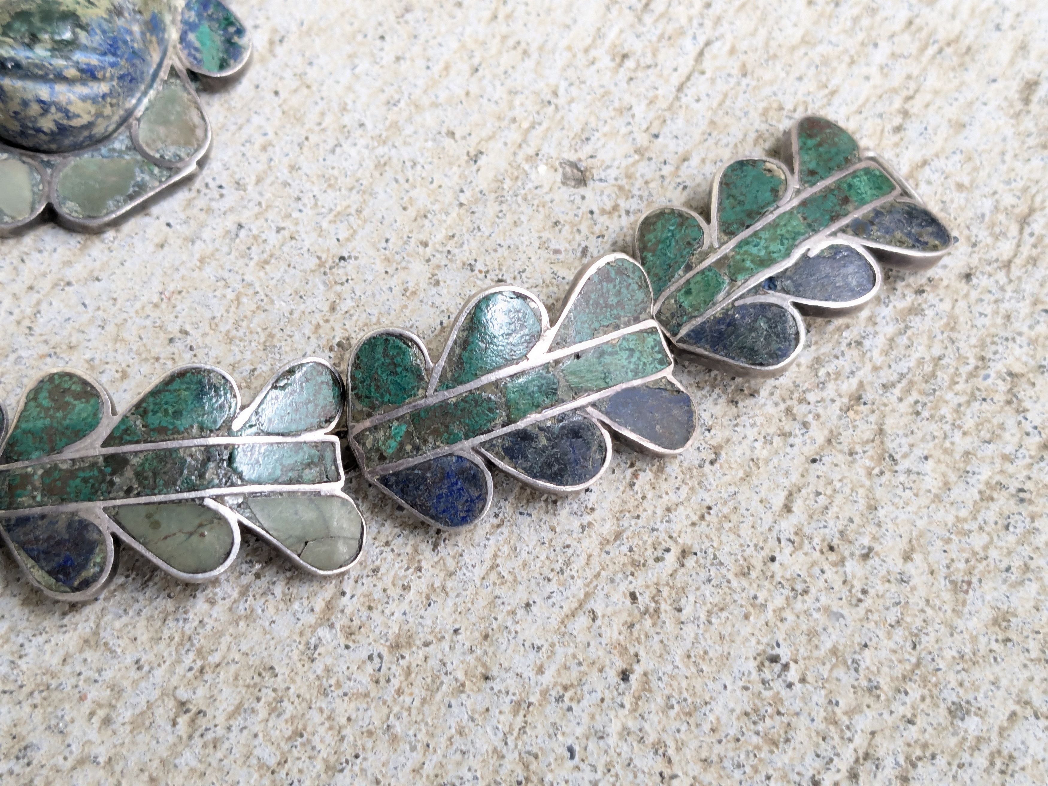 Vintage Vintage Sterling Silver Necklace Bracelet Turquoise Mask Size ONE SIZE - 2 Thumbnail