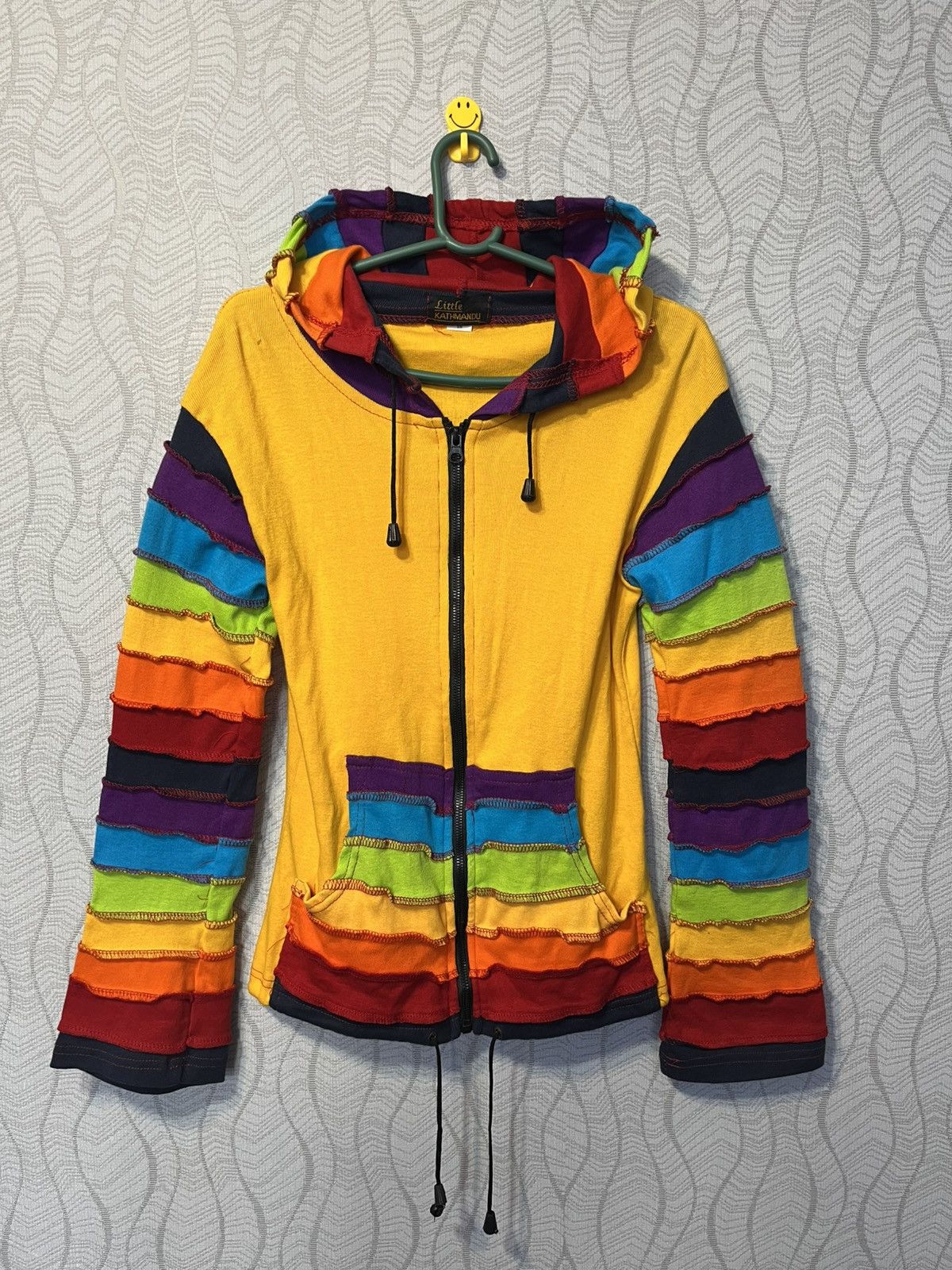Handmade Vintage Little Kathmandu Rainbow Zip Hoodie Y2K Colourful Size S / US 4 / IT 40 - 1 Thumbnail