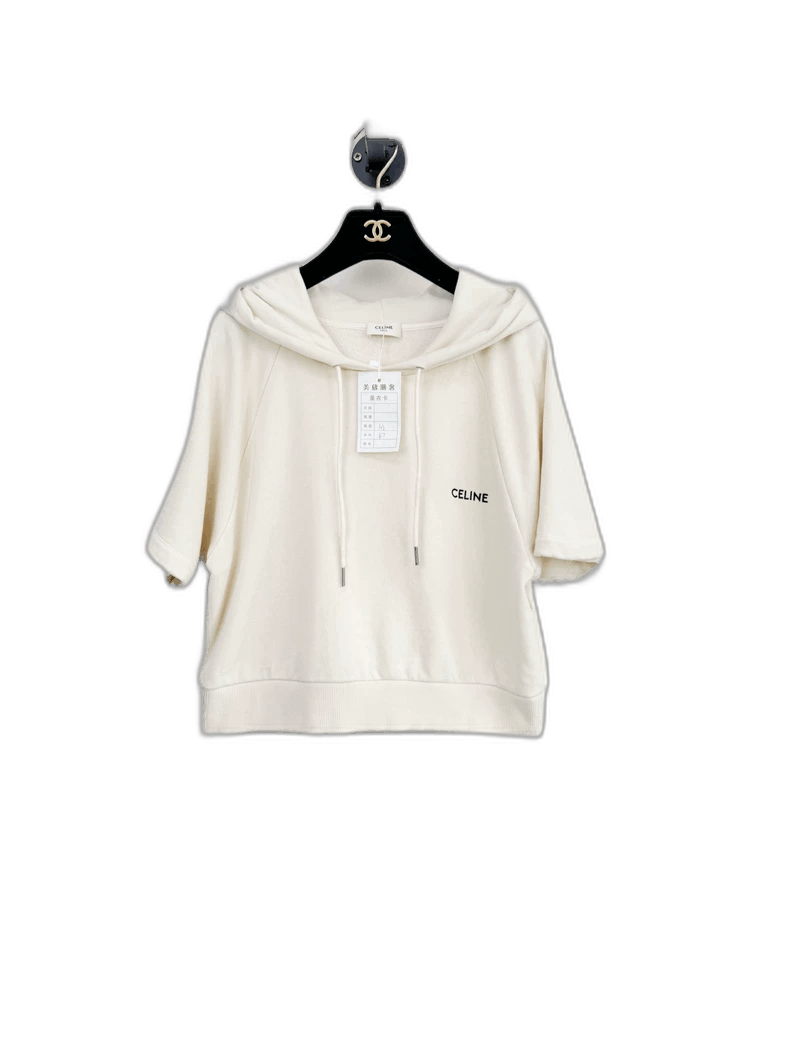 Celine Celine Short Sleeve Hoodie Sweatshirt Size XS / US 0-2 / IT 36-38 - 1 Thumbnail