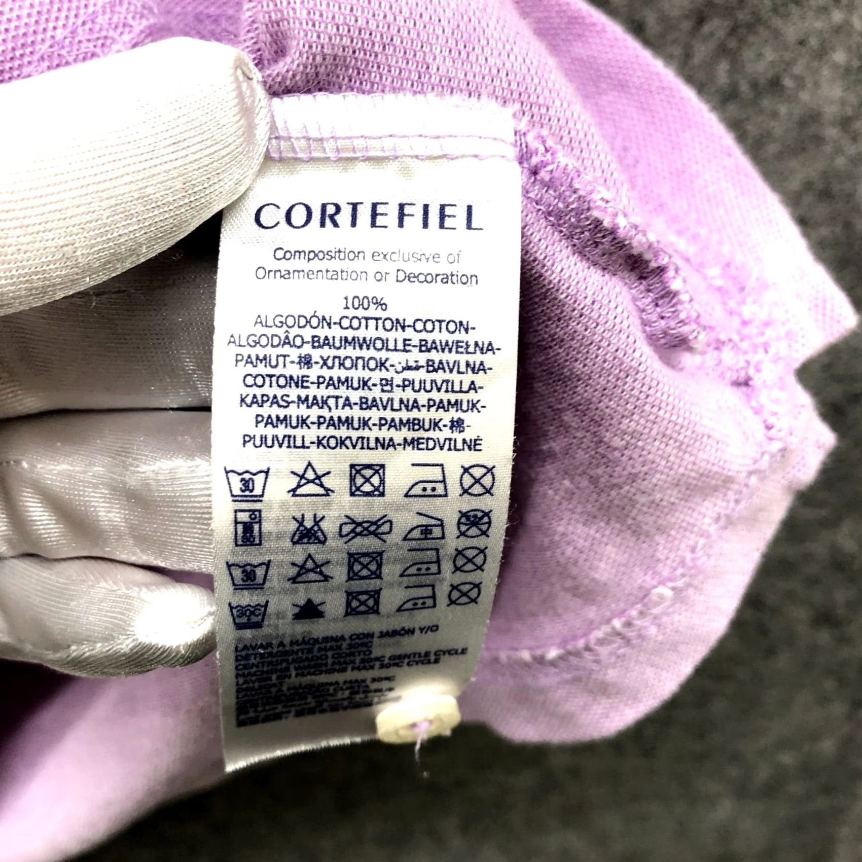 Vintage Cortefiel Polo Shirt Mens L Purple Short Sleeve Cotton Knit Button Front Collared Size US L / EU 52-54 / 3 - 6 Thumbnail