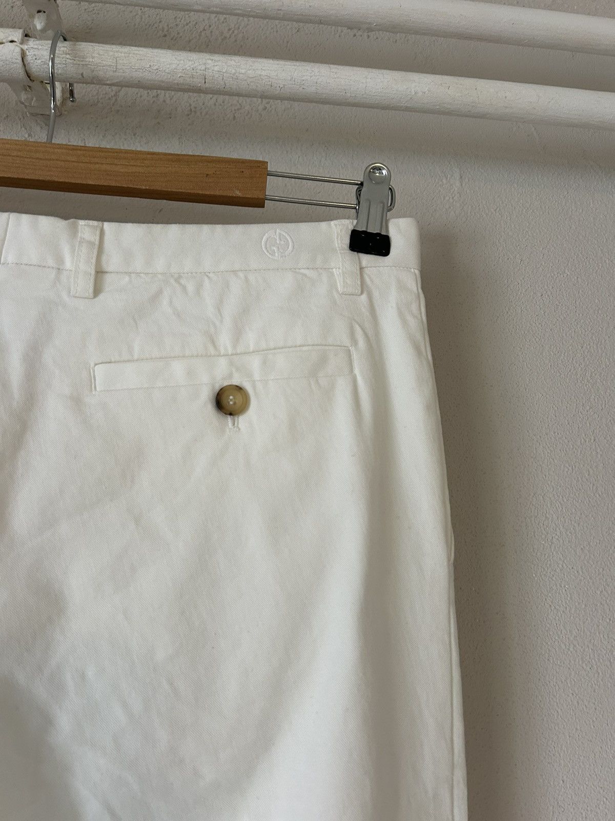 Gucci White Slim Fit Pants - Cotton Blend with Subtle Logo Detail Size US 30 / EU 46 - 10 Thumbnail