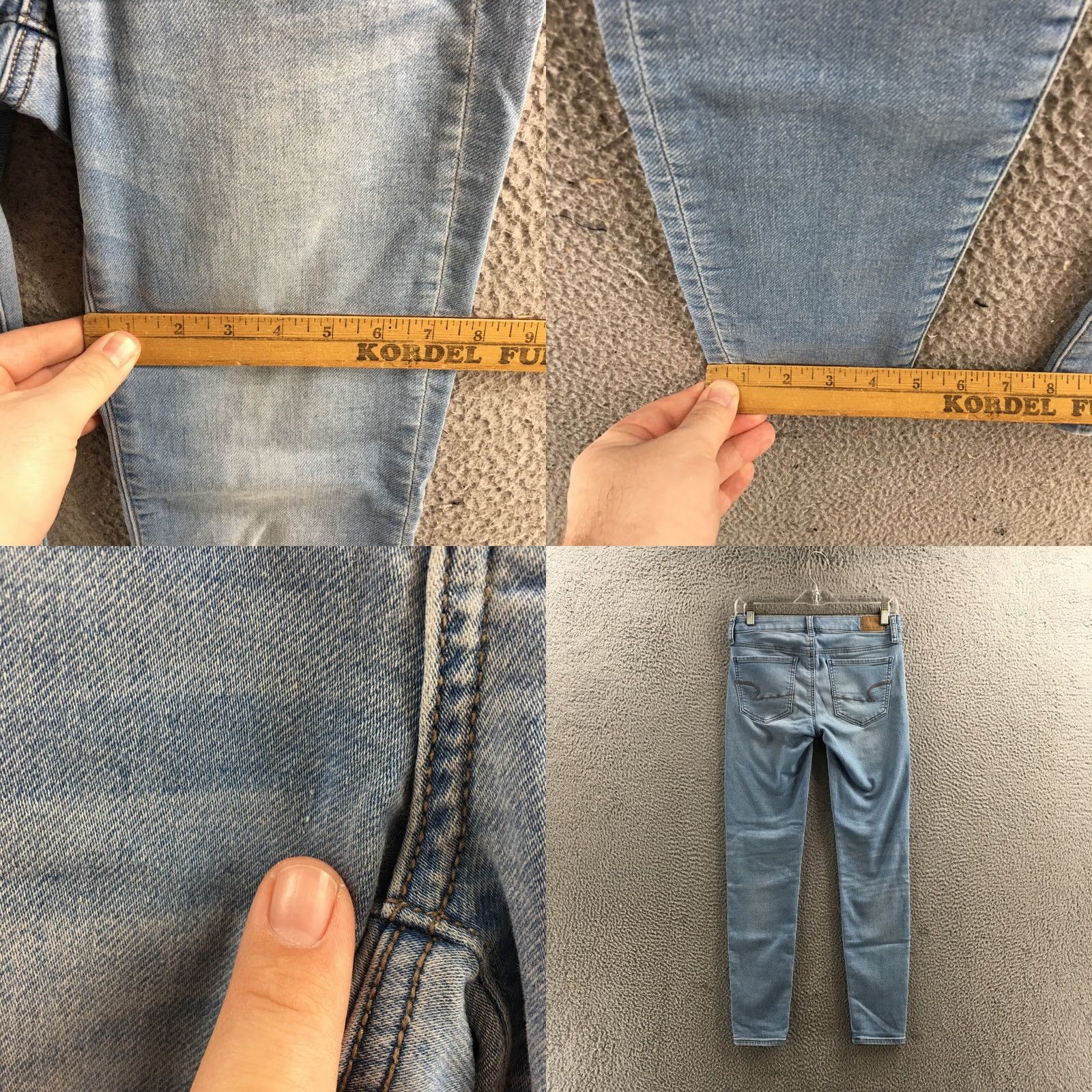 American Eagle Outfitters American Eagle Outfitters Jeans Womens 4 (Actual 30X27) Blue Denim Stretch Zip Fly Skinny 5-Pocket Design Boys? Size 27" / US 4 / IT 40 - 8 Thumbnail