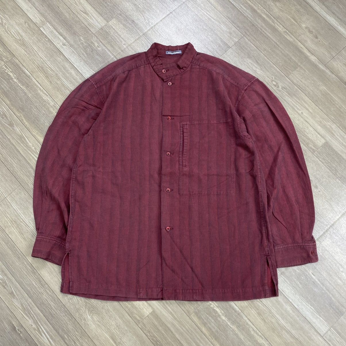 Issey Miyake 1990s Vintage Issey Miyake Men Mandarin Shirt Designer Size US L / EU 52-54 / 3 - 1 Thumbnail