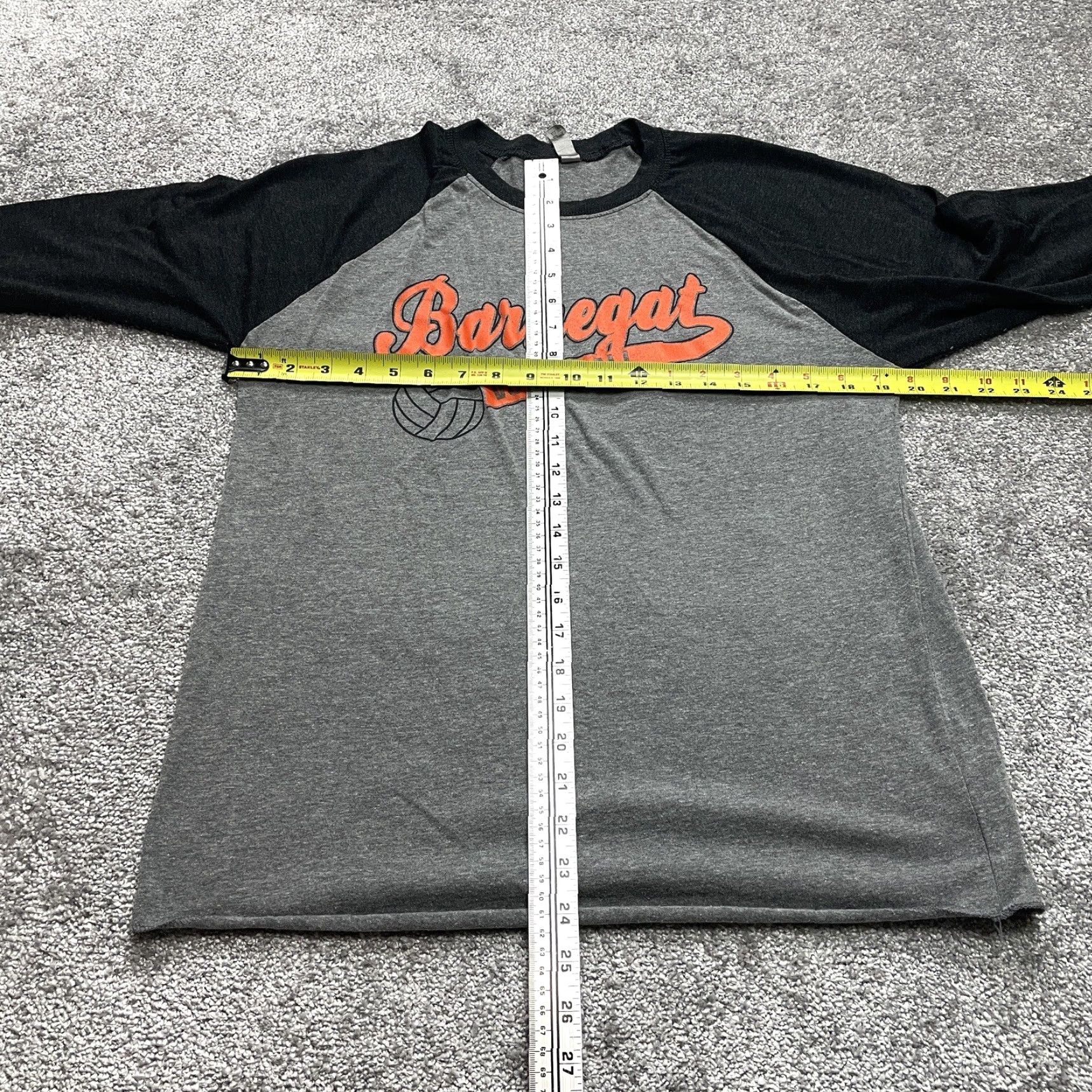 Next Level Next Level Shirt Adult Medium Gray Raglan Baseball Tee Barnegat Volleyball Logo Size US M / EU 48-50 / 2 - 5 Thumbnail