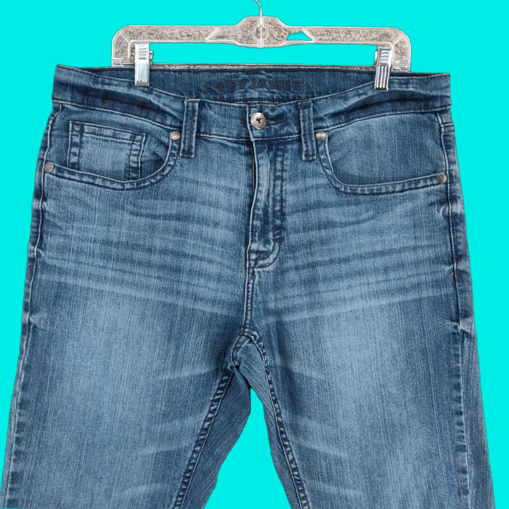 Cody James Cody James Jeans Mens 34x32 Blue Stretch Denim Work Cowboy Western Regular Fit 5-Pocket Size US 34 / EU 50 - 1 Thumbnail