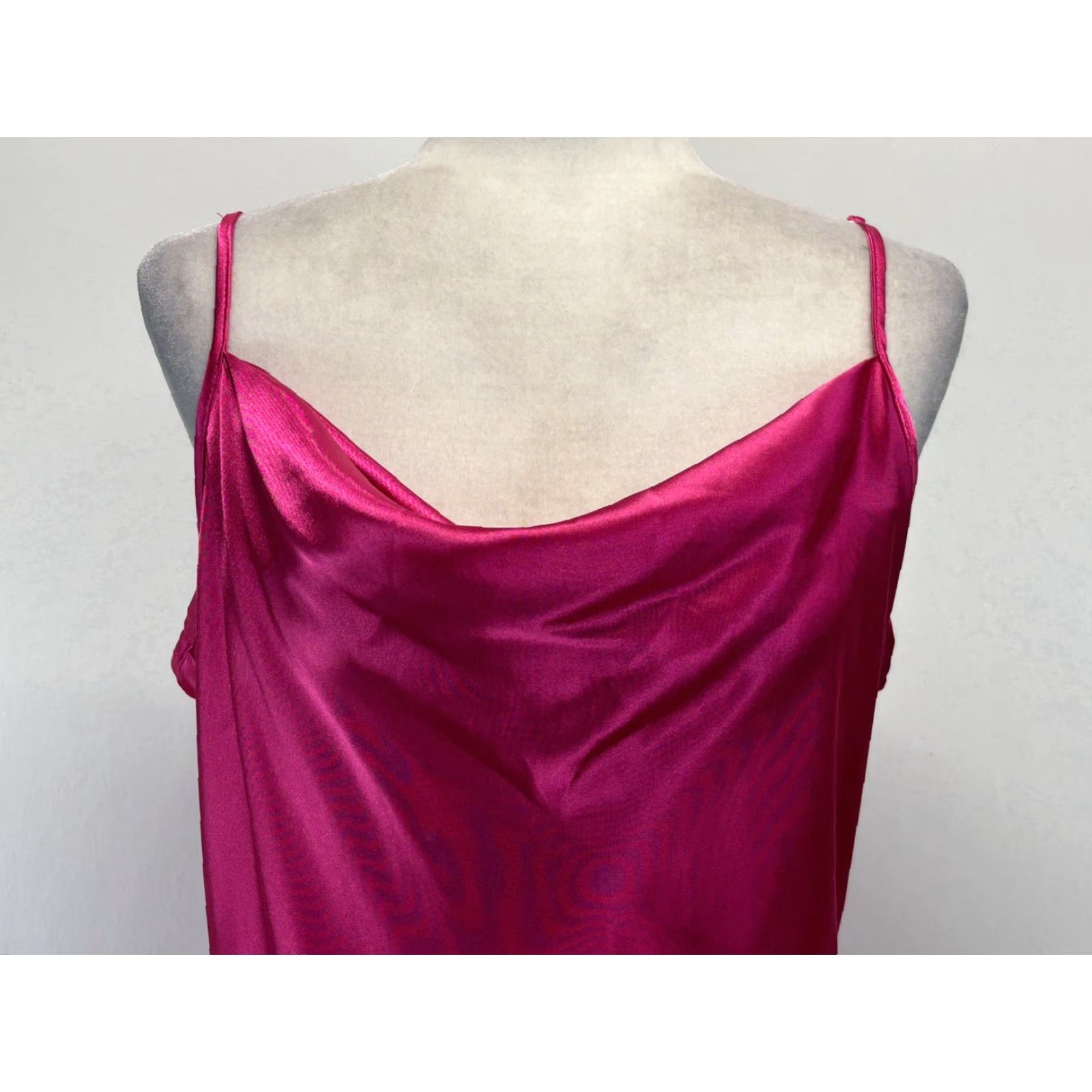 Bebe Vtg bebe Satin Midi Slip Dress Sz Large Pink Draped Y2K 90’s Made USA Size L / US 10 / IT 46 - 5 Thumbnail