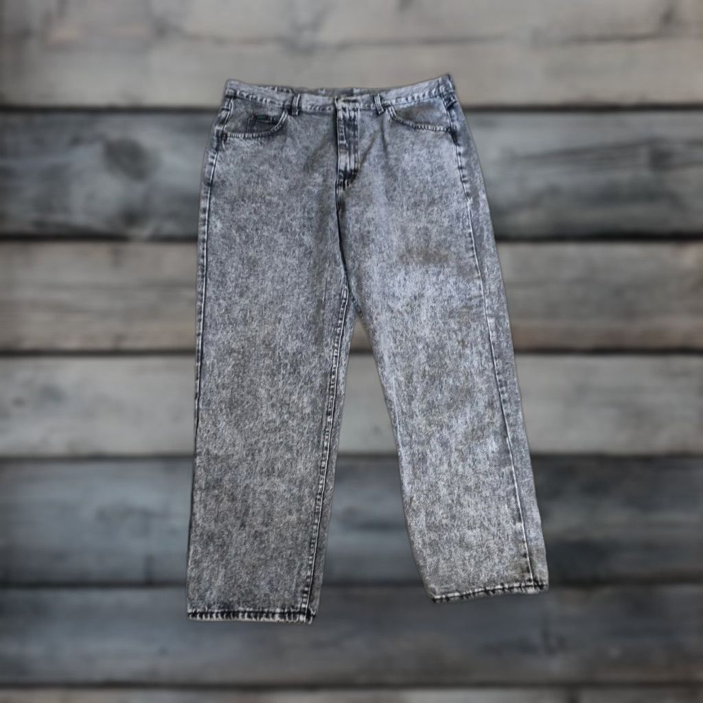 Wrangler VINTAGE Wrangler Jeans Men’s 42x30 Acid Wash Black Cotton Straight Fit Union Made USA Size US 42 / EU 58 - 1 Thumbnail