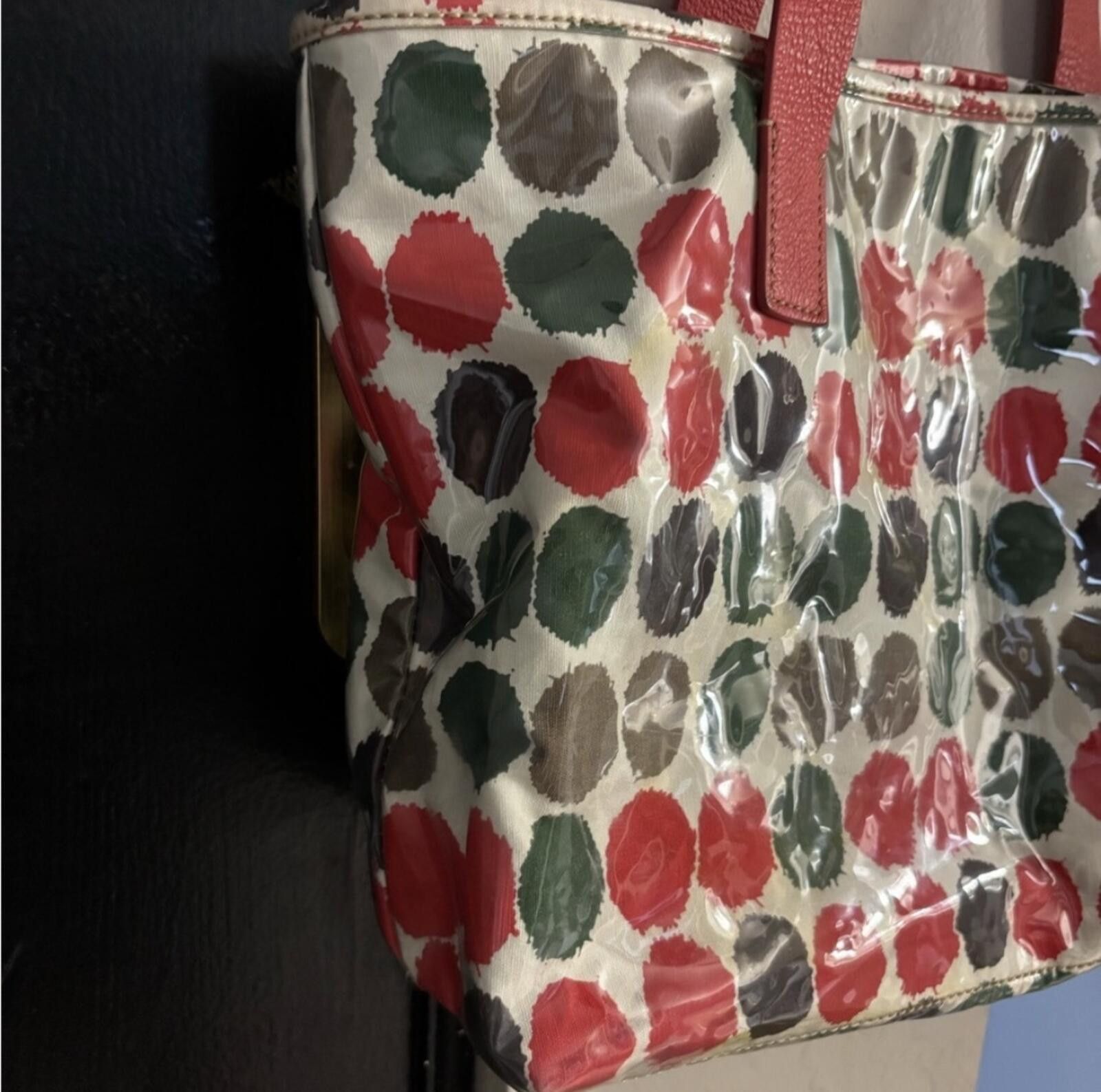 J.Crew J. Crew Polka Dot Tote Bag with orange Handles Size ONE SIZE - 4 Thumbnail