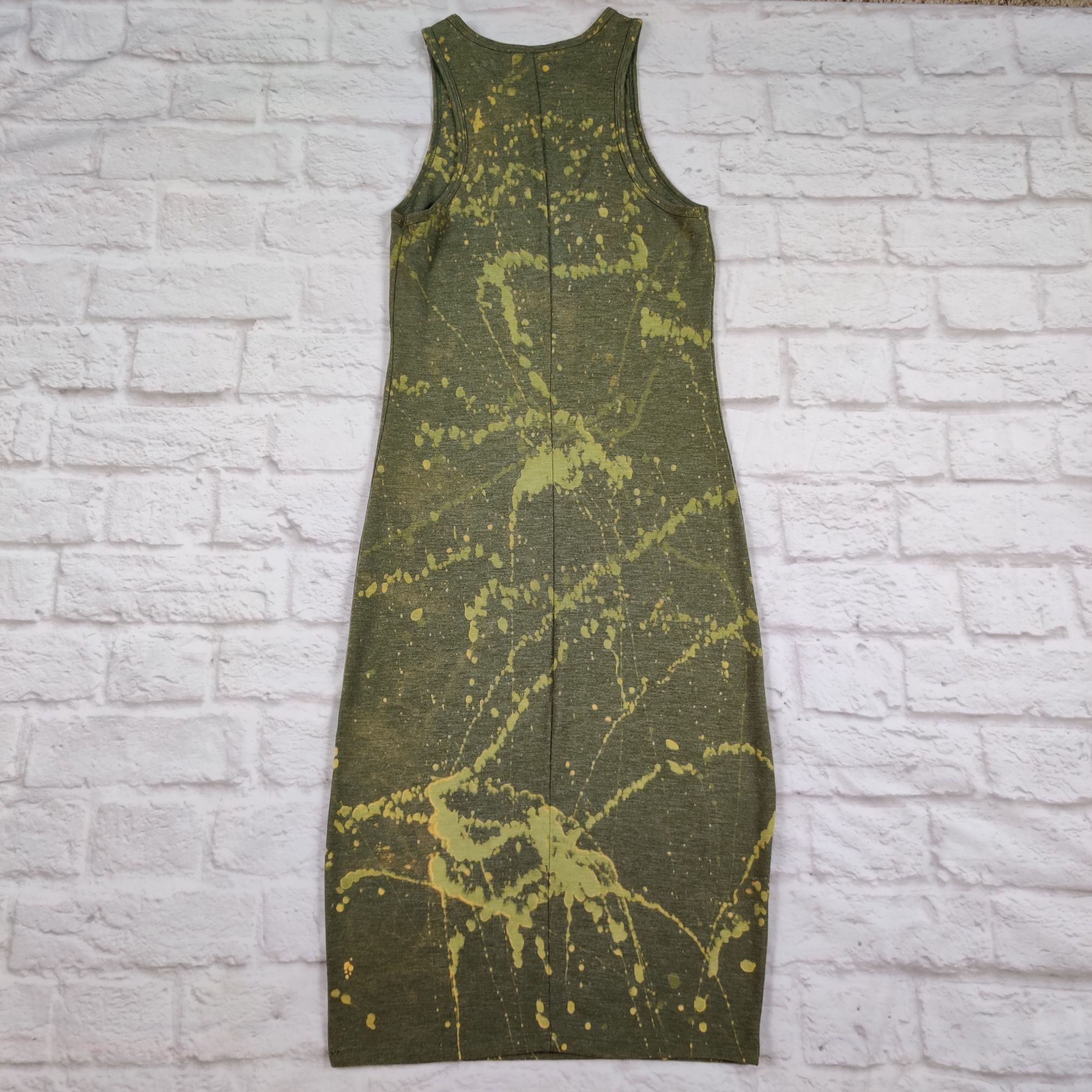 Handmade One of a Kind Zebra Dress Bleach Painted Reverse Dyed Bodyco Size XS / US 0-2 / IT 36-38 - 12 Thumbnail