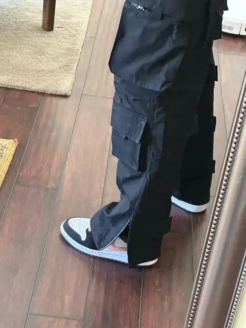 Other Elastic Waist Overalls Straight Wide Leg Oversized Trousers Size US 30 / EU 46 - 3 Thumbnail