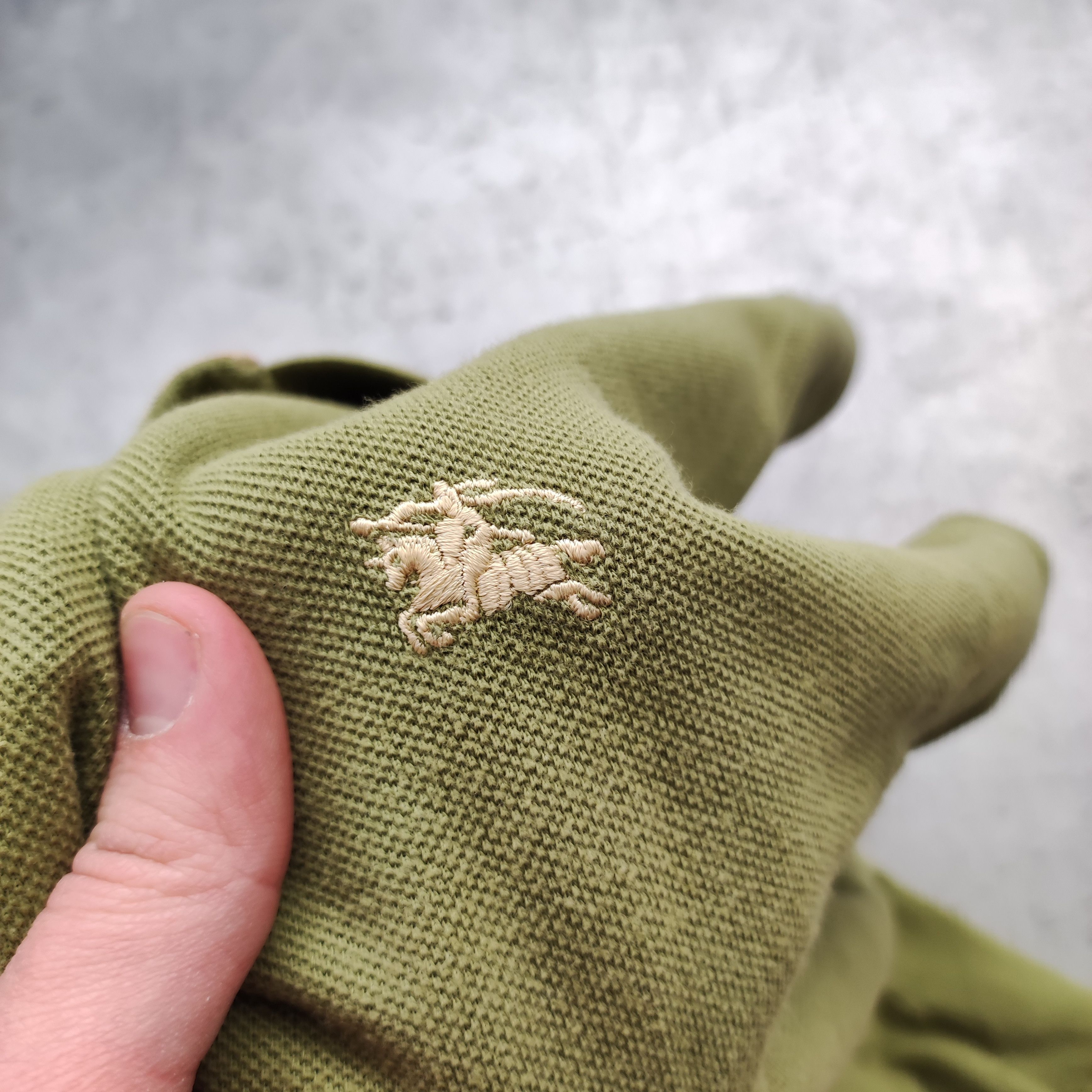 Burberry × Vintage RARE 90s Burberrys London Khaki Checkered Nova Polo Shirt Size US L / EU 52-54 / 3 - 5 Thumbnail