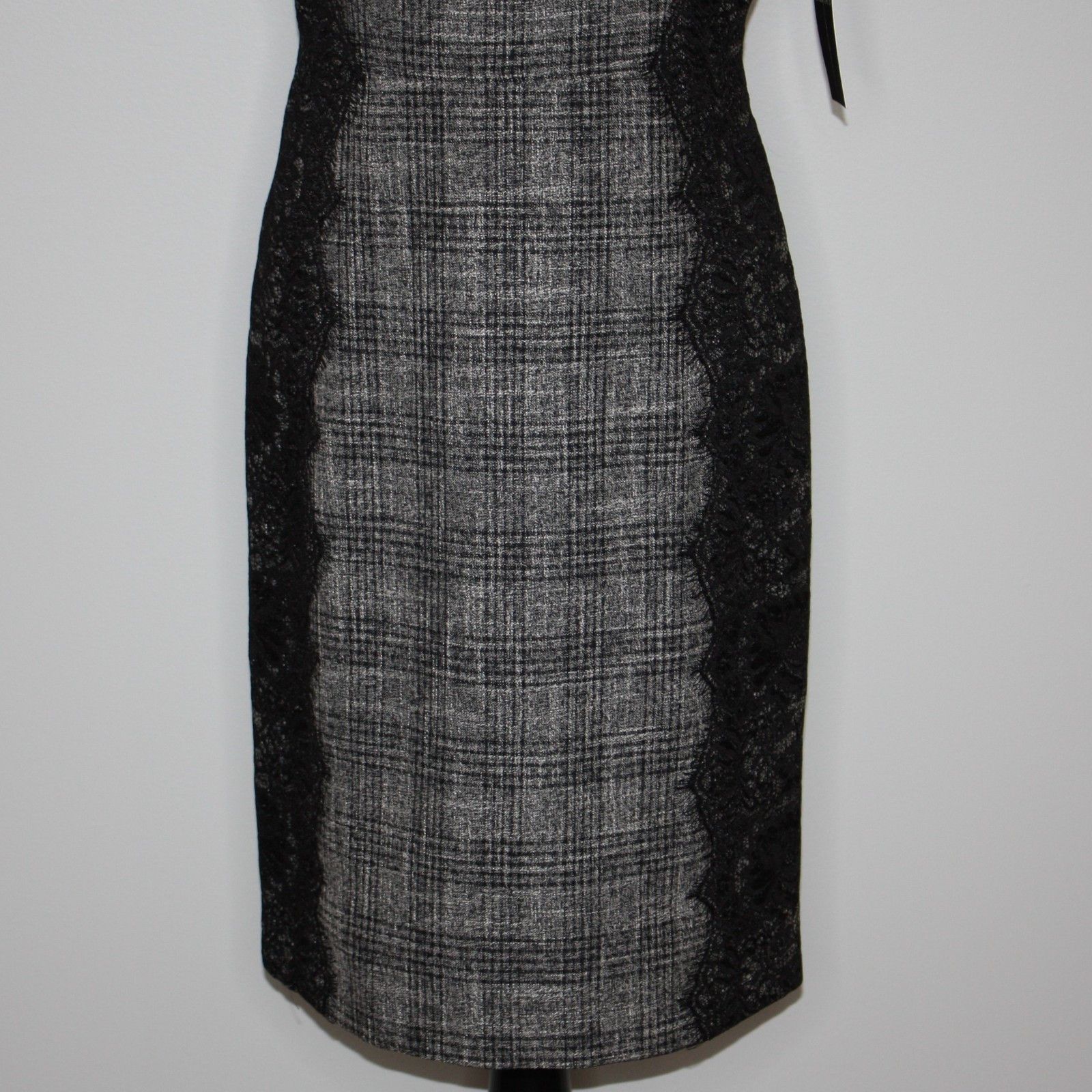 Other Chetta B Black Plaid & Lace Sleeveless Dress NWT MSRP $158 Size M / US 6-8 / IT 42-44 - 12 Thumbnail