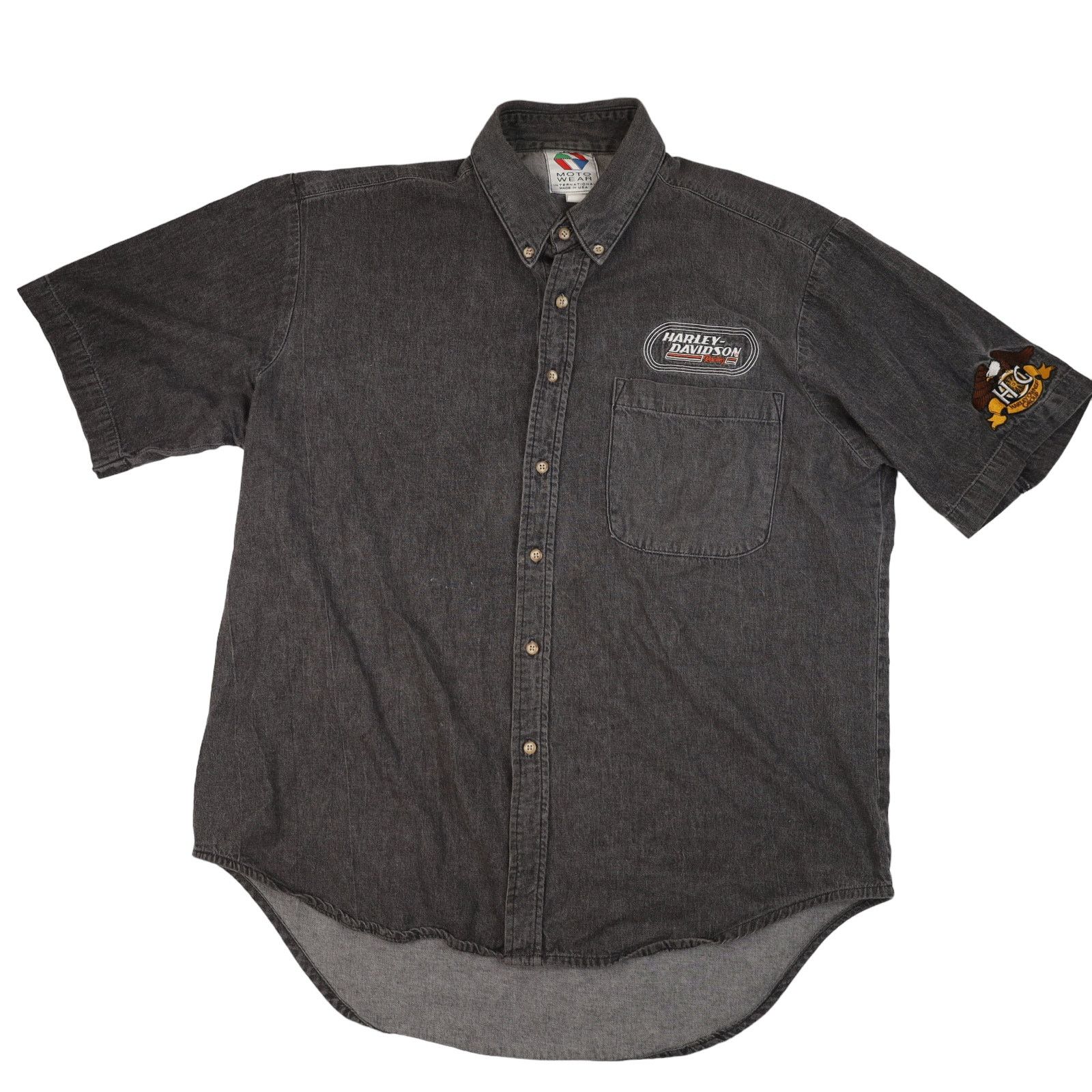 Harley Davidson × Vintage Vintage Harley Davidson Racing Embroidered Spellout Shirt Size US XL / EU 56 / 4 - 2 Thumbnail