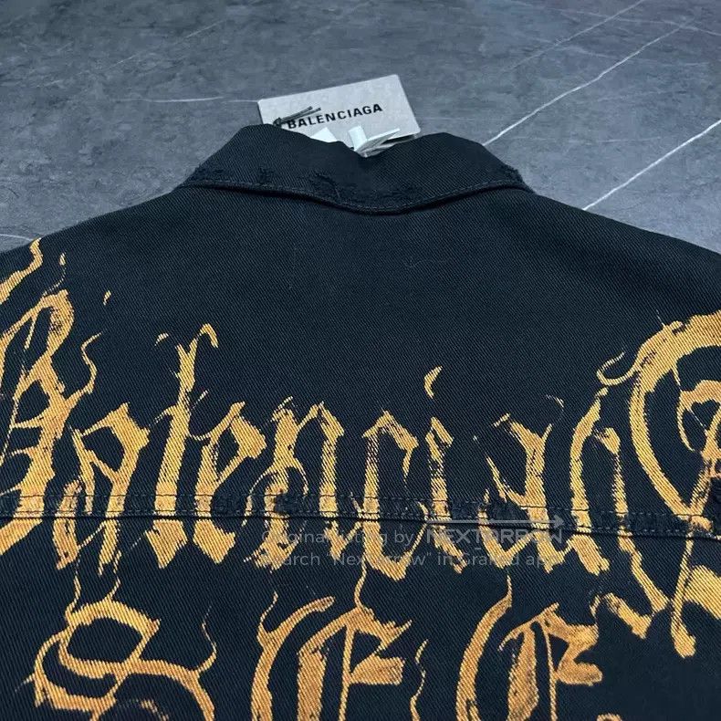 Balenciaga Balenciaga Buddhist Scripture Mud Dye Destroyed Denim Jack Size US S / EU 44-46 / 1 - 6 Thumbnail