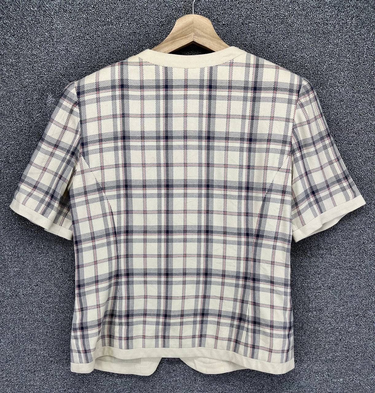 Flannel Hanae Mori Shadow Plaid Button Up Shirts Blouse Cardigan Size M / US 6-8 / IT 42-44 - 10 Thumbnail