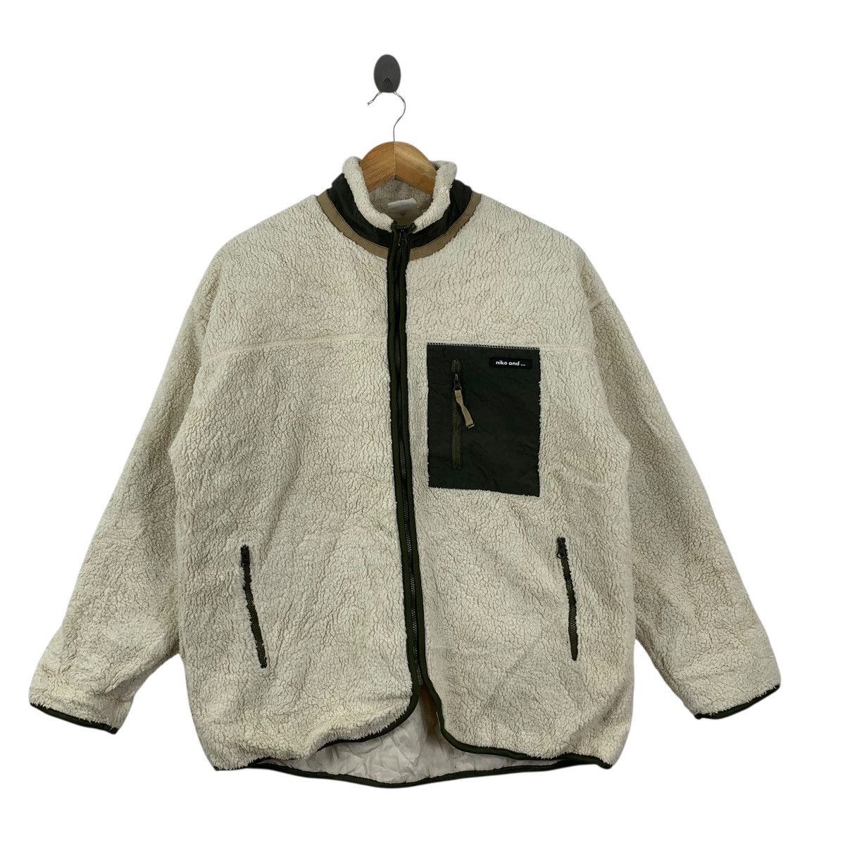 Vintage NIKO AND … Retro X Pocket Outdoor Sherpa Fleece Jacket Deep Size US M / EU 48-50 / 2 - 4 Thumbnail