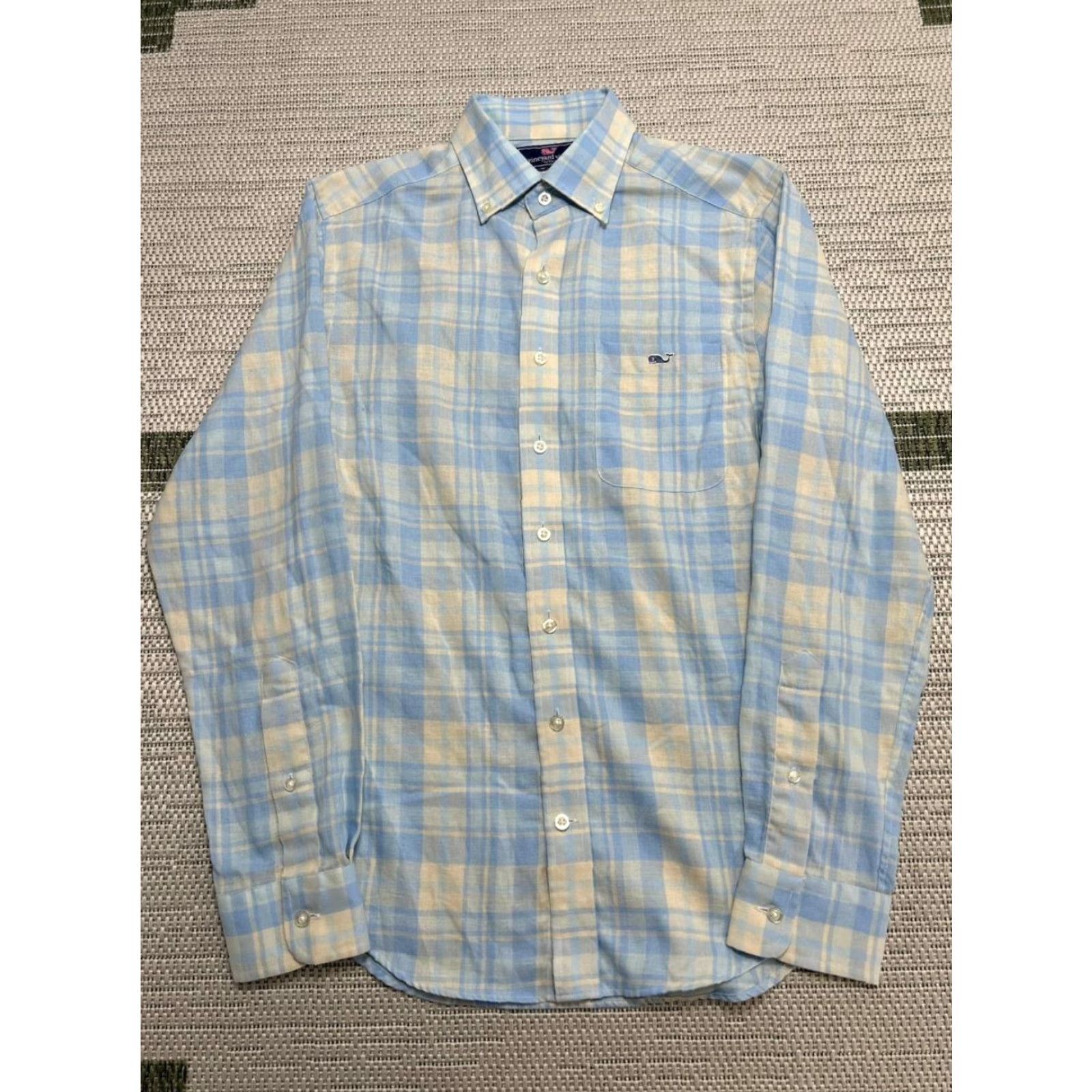 Vineyard Vines Vineyard Vines Tucker Shirt Mens Small Blue Plaid Slim Fit Cotton Button Down Size US S / EU 44-46 / 1 - 2 Thumbnail