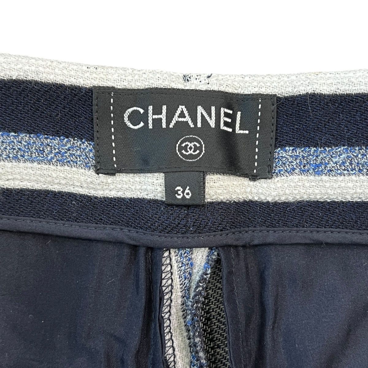 Chanel CHANEL 2019 Resort × Karl Lagerfeld Wool Striped Wide Pants Size US 30 / EU 46 - 6 Thumbnail